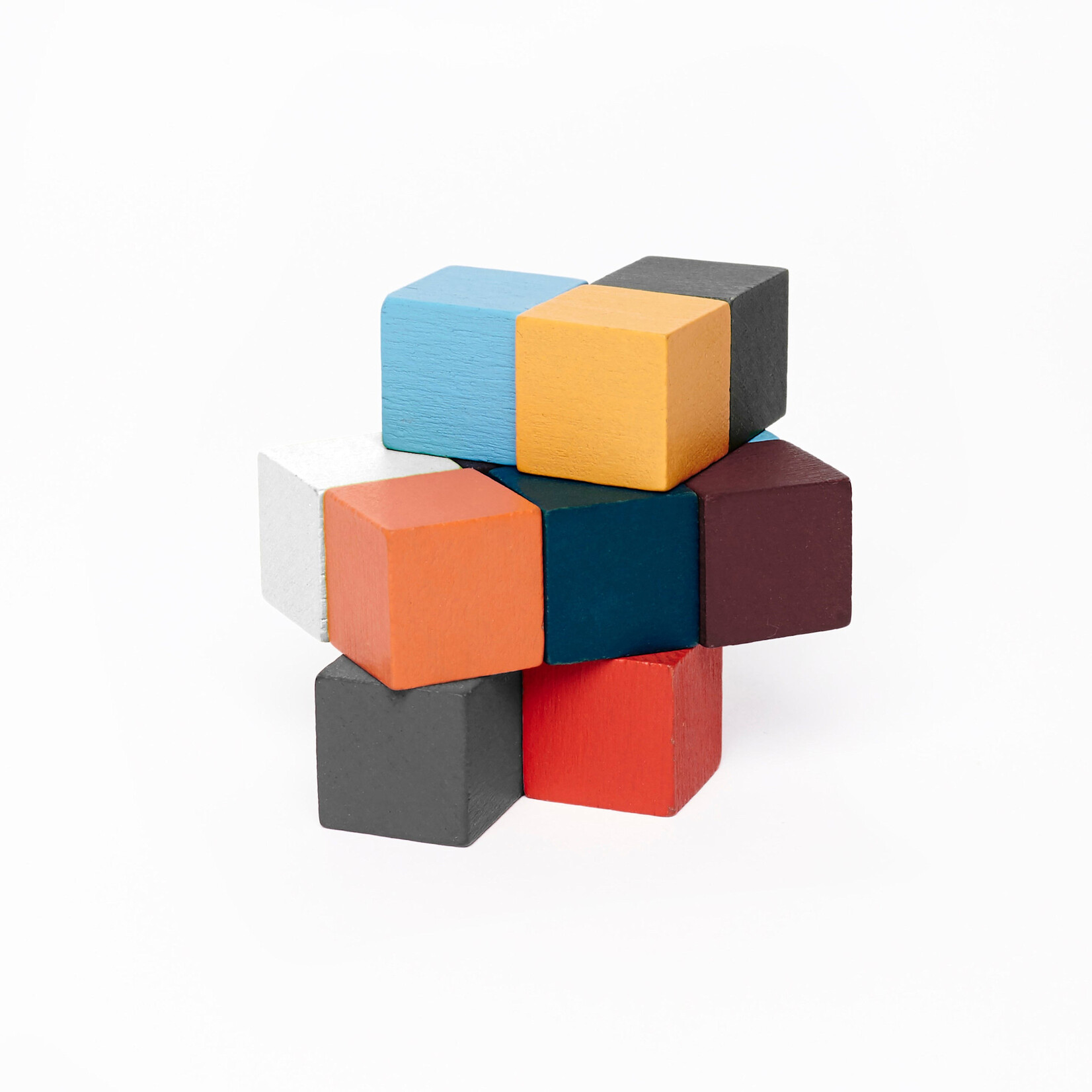 Kikkerland Elastic Cube 3D Wooden Puzzle