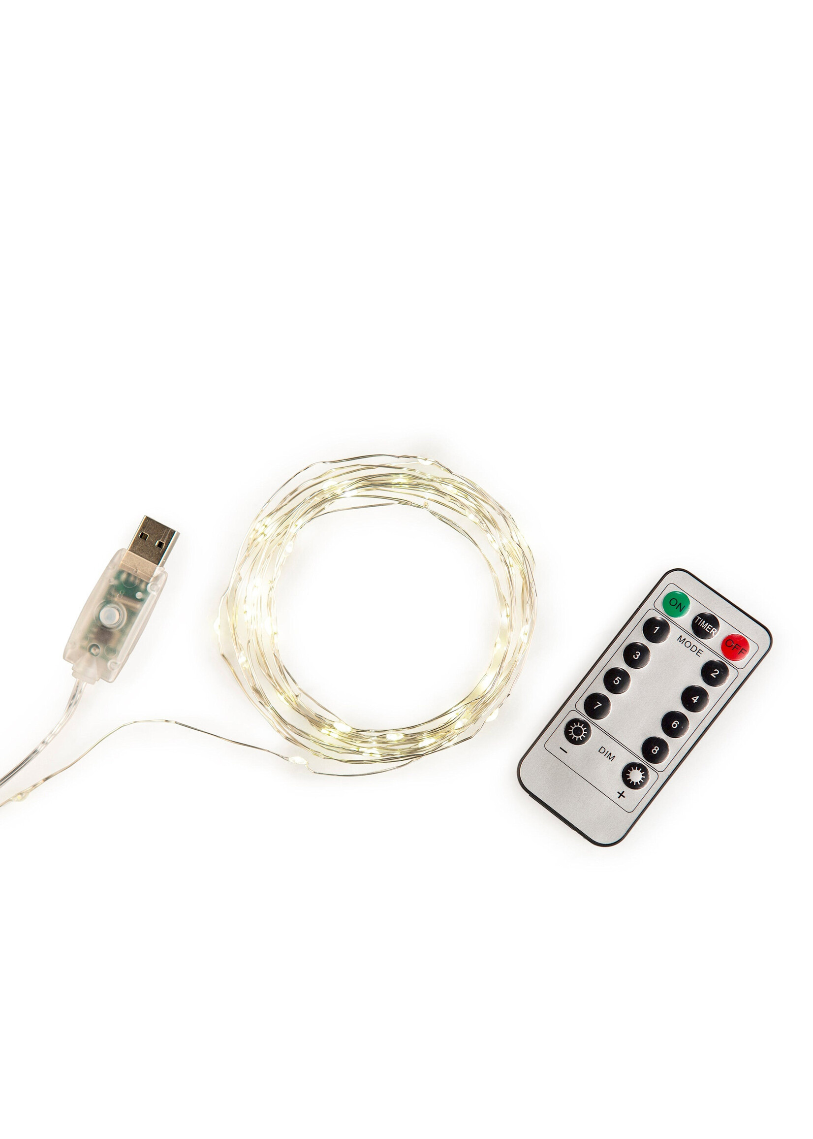 Kikkerland EXTRA LONG SILVER STRING LIGHT with REMOTE