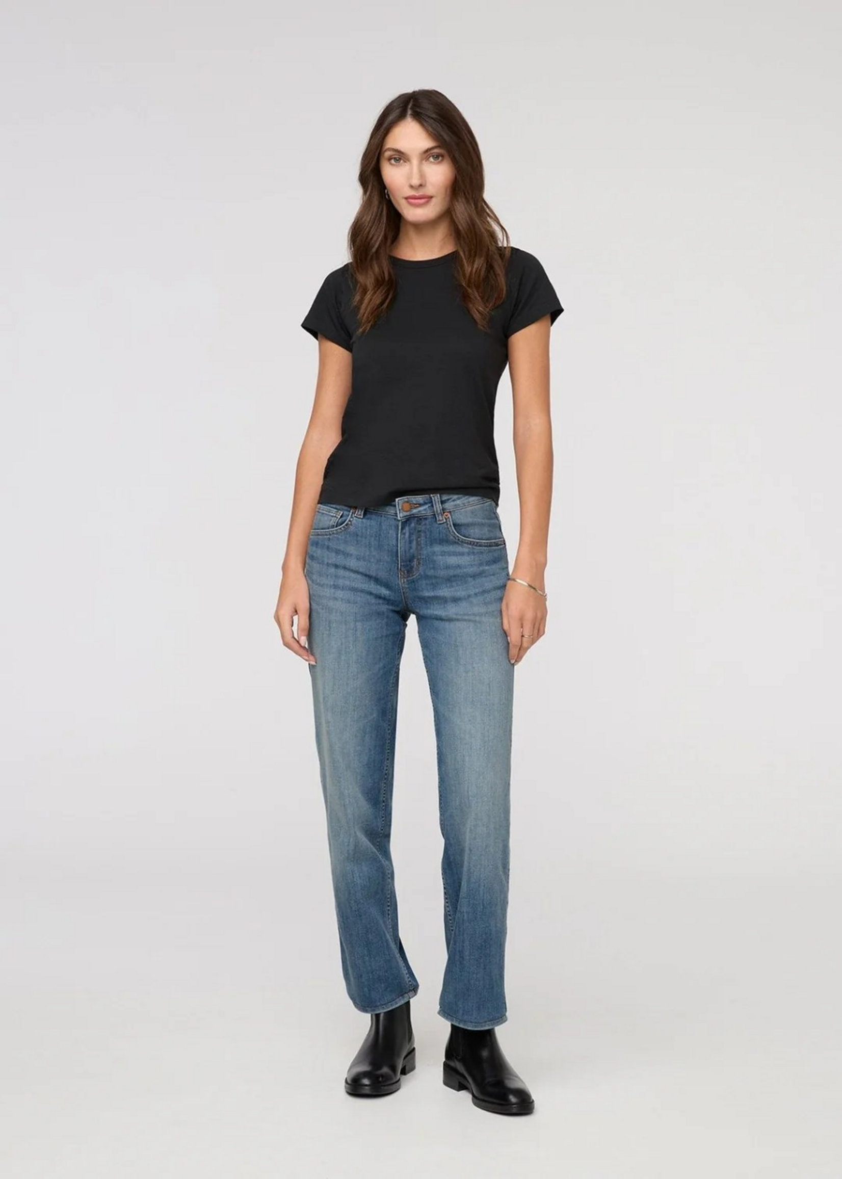 DUER WFLR6030 - Performance Denim Mid Rise Straight Jean - Blue Ash