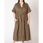 Dex Clothing Belted Midi Shirt Dress