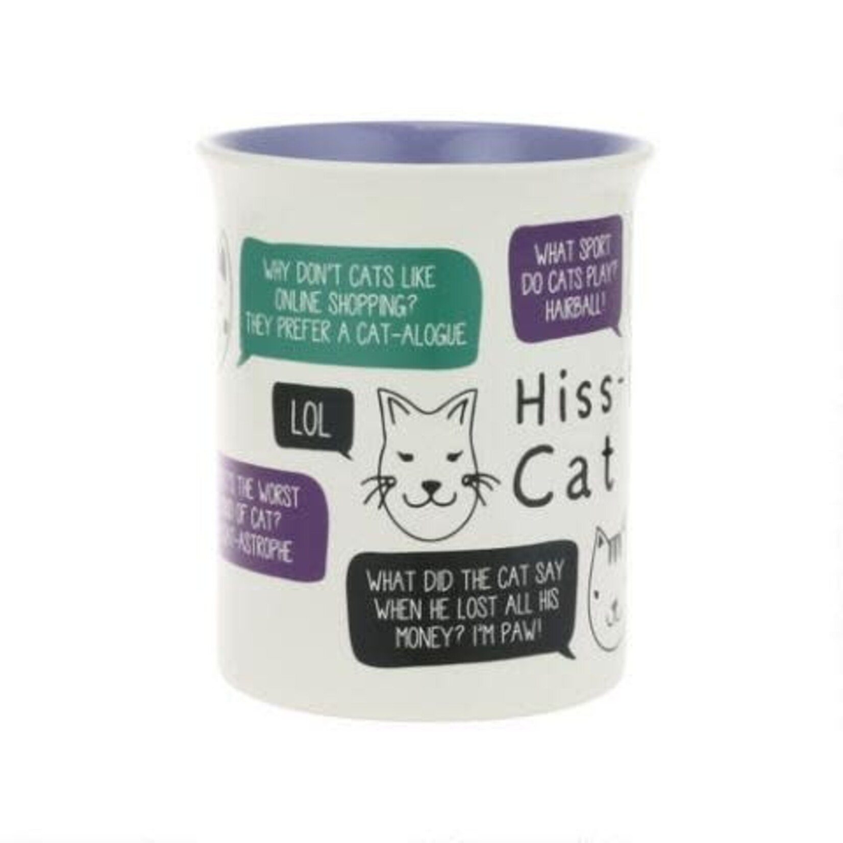 Hiss-terical Cat Jokes Mug 16 oz