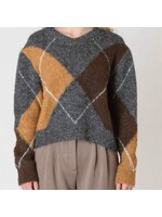 Room 34 V-Neck Patterned Sweater