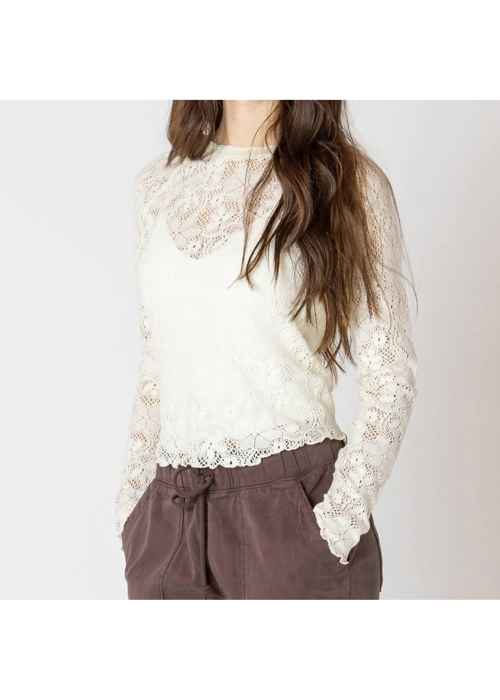 Dex Clothing 2624016 D - Exposed Seam Lace Top