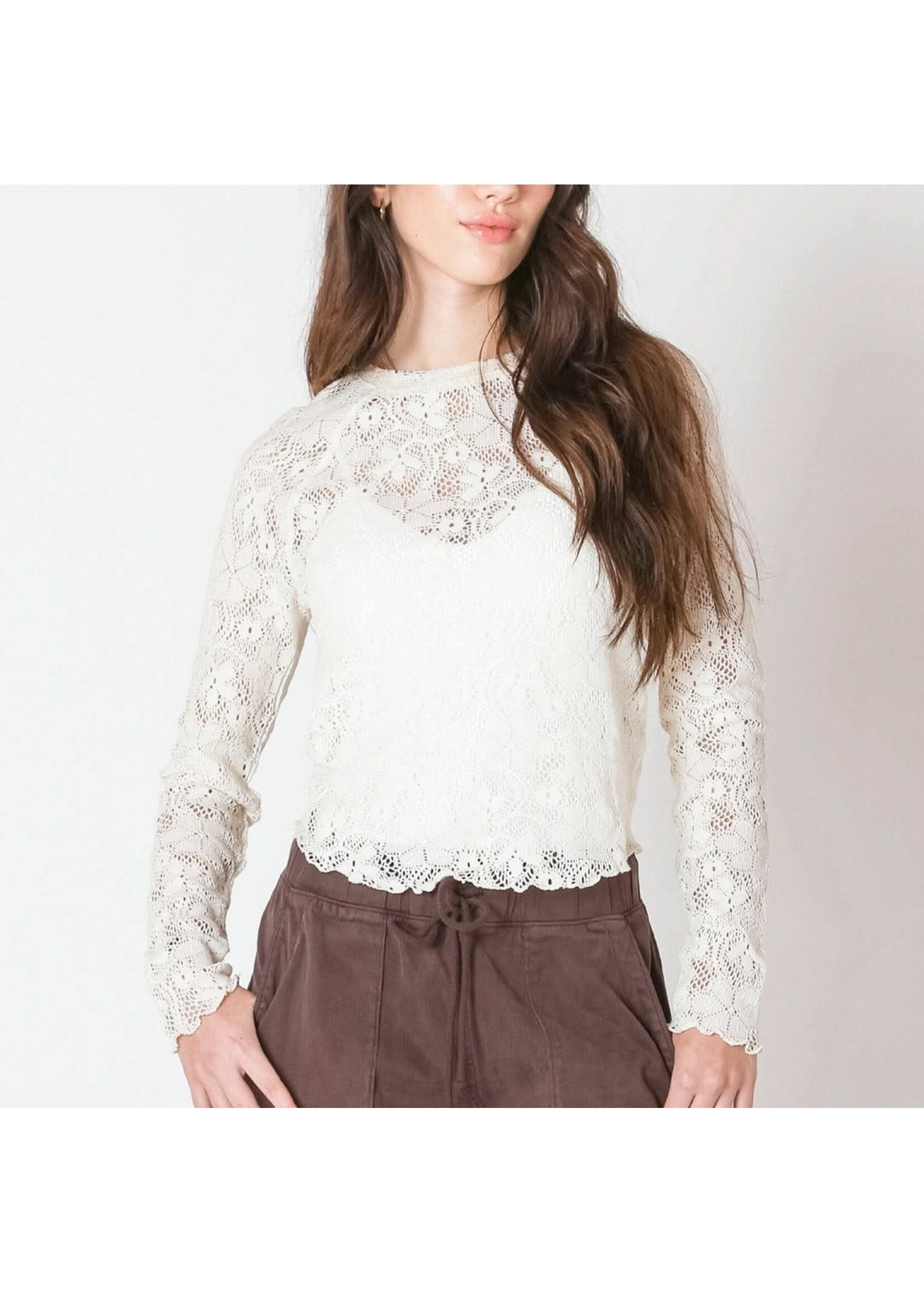 Dex Clothing 2624016 D - Exposed Seam Lace Top