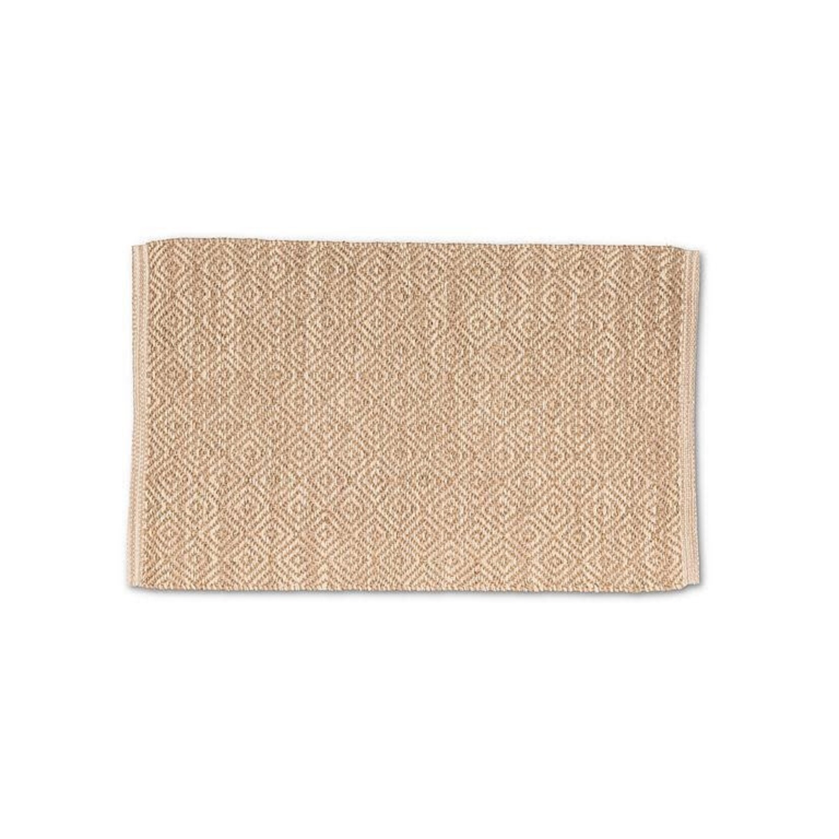 Flat Diamond Weave Mat - Natural/Grey
