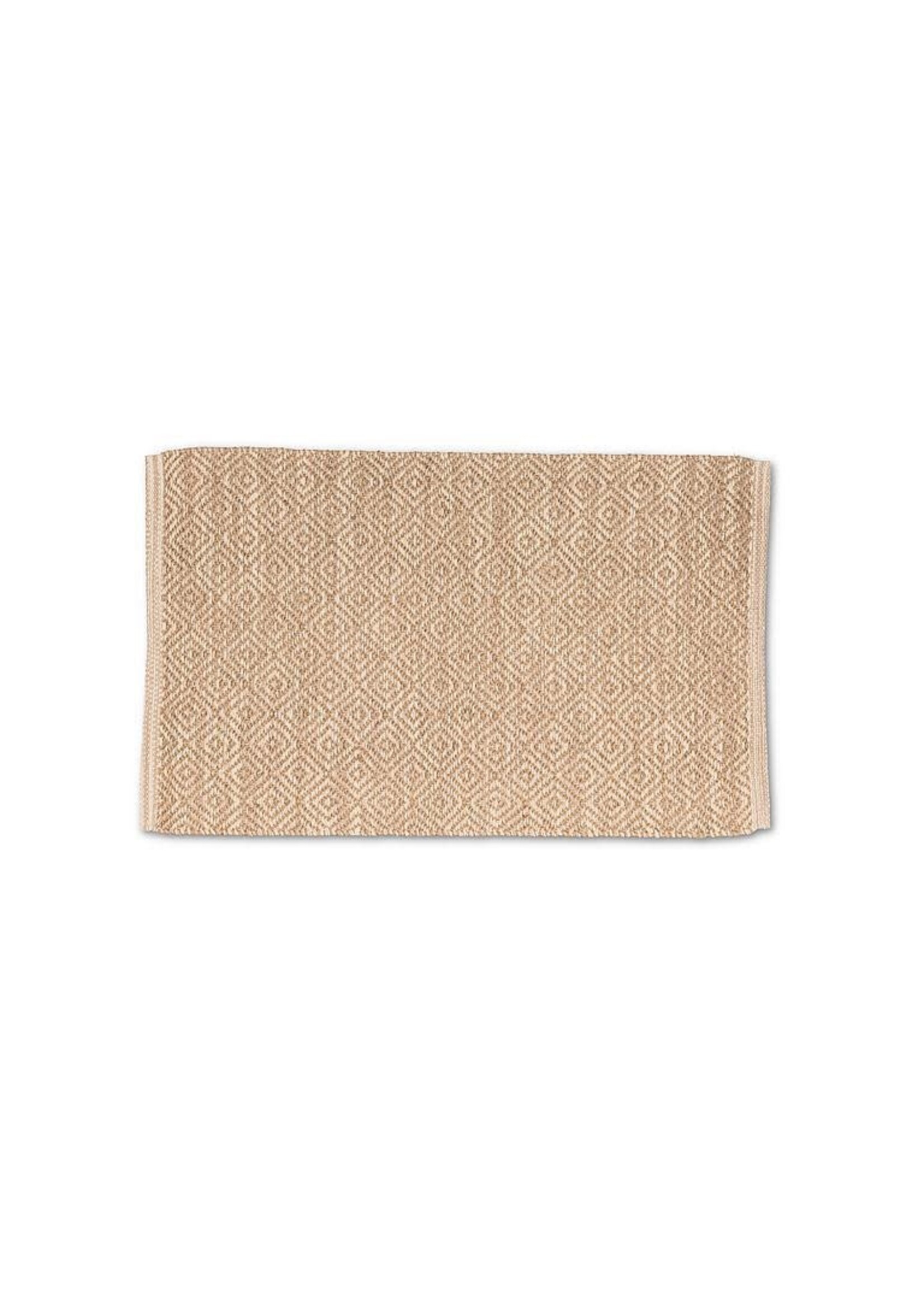 Flat Diamond Weave Mat - Natural/Grey