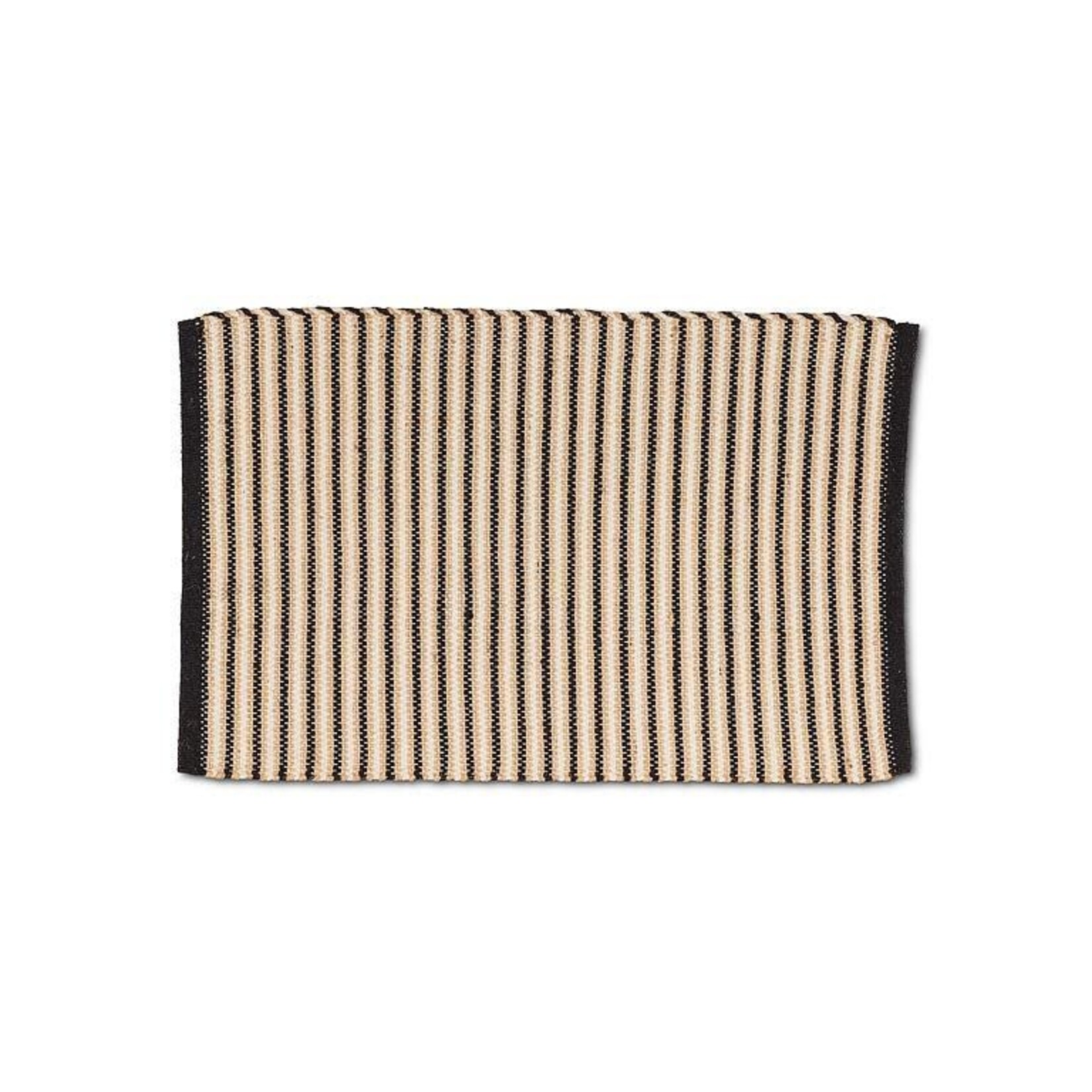 Horizontal Striped Mat - Black/Sand - 20X30"