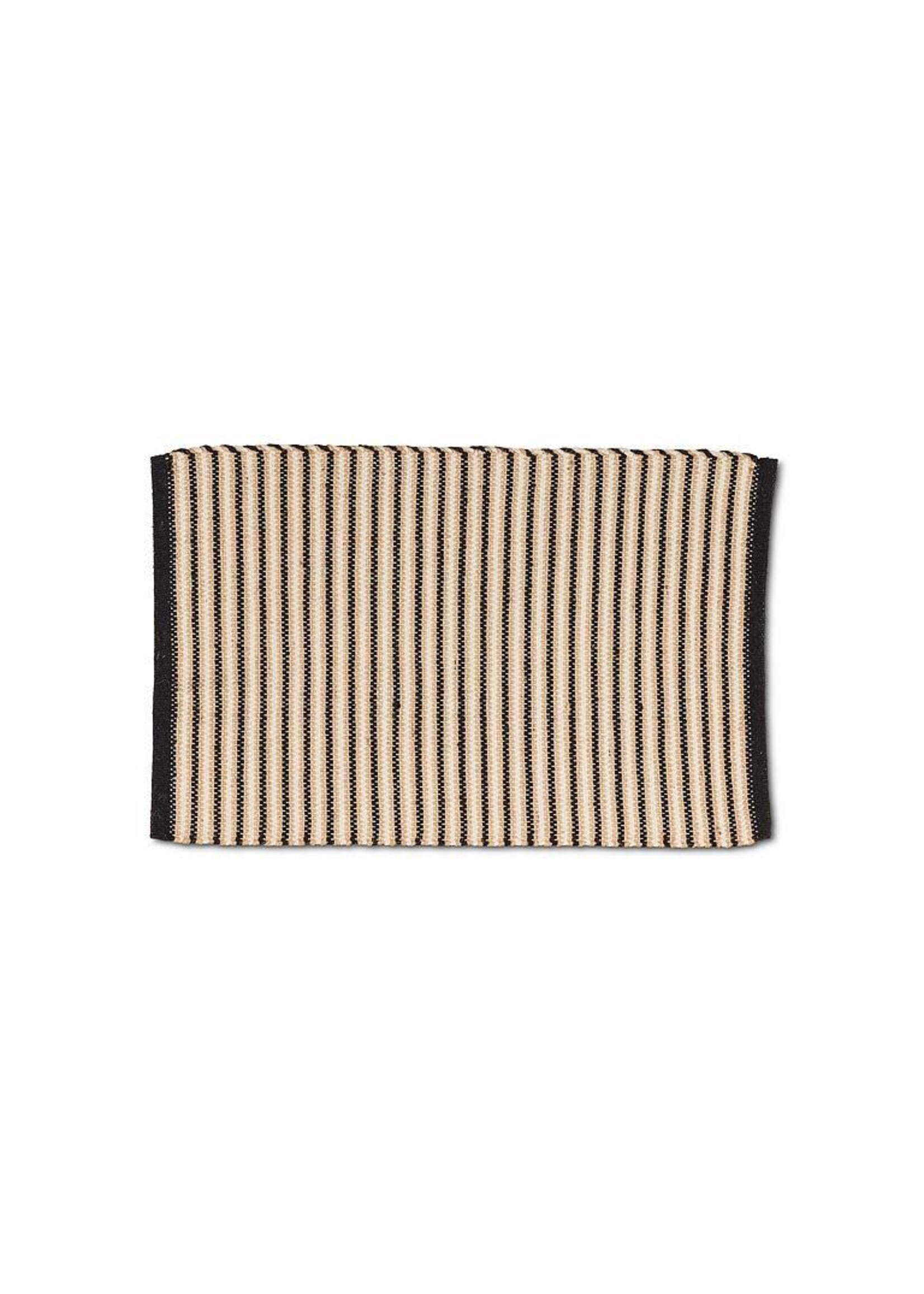 Horizontal Striped Mat - Black/Sand - 20X30"