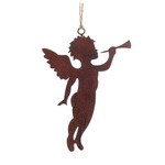 Cherub with Trumpet Flat Ornament