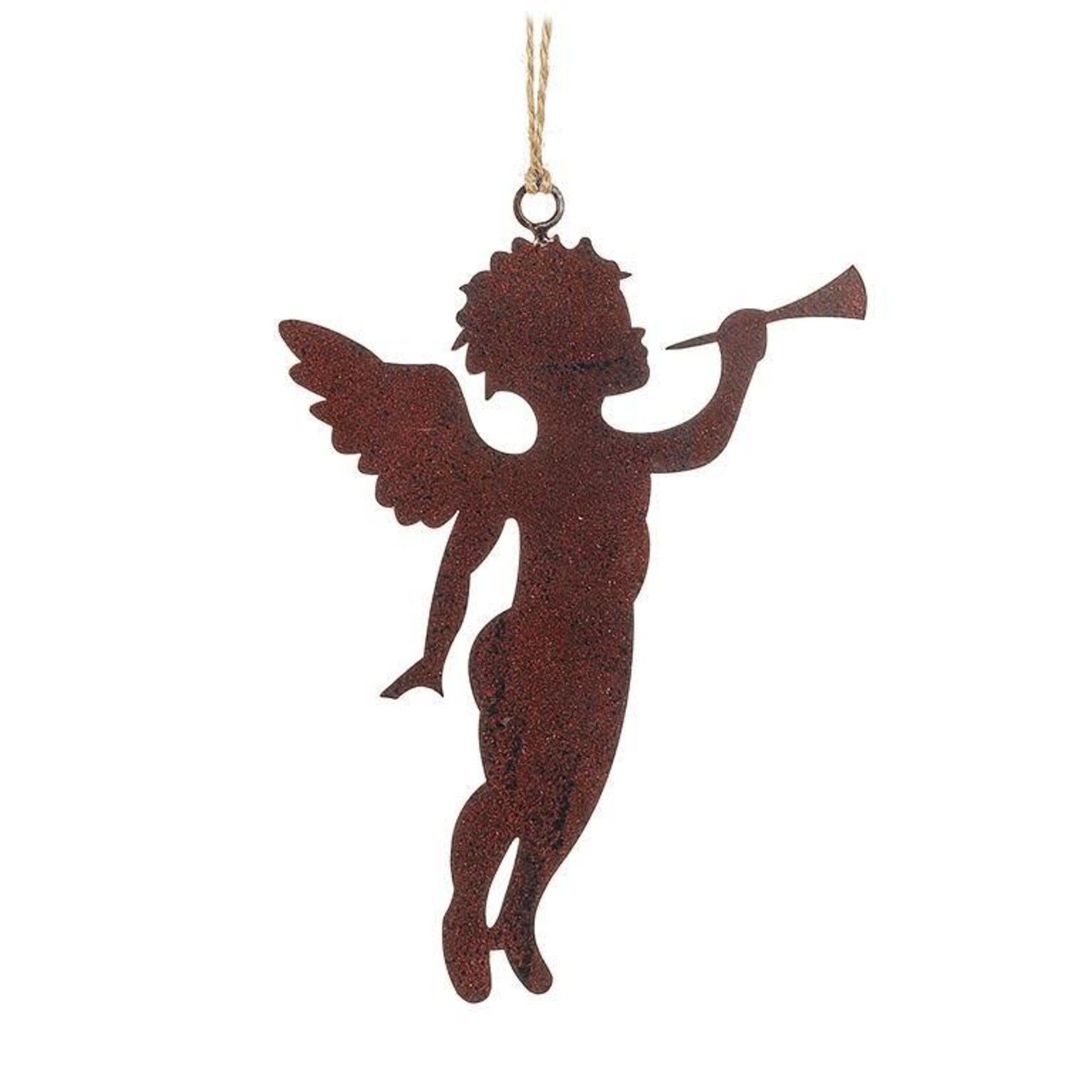 Cherub with Trumpet Flat Ornament - 6"