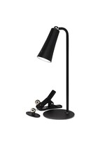 4 Piece Matte Black Slim Cone LED Lamp with Magnet 4.5"