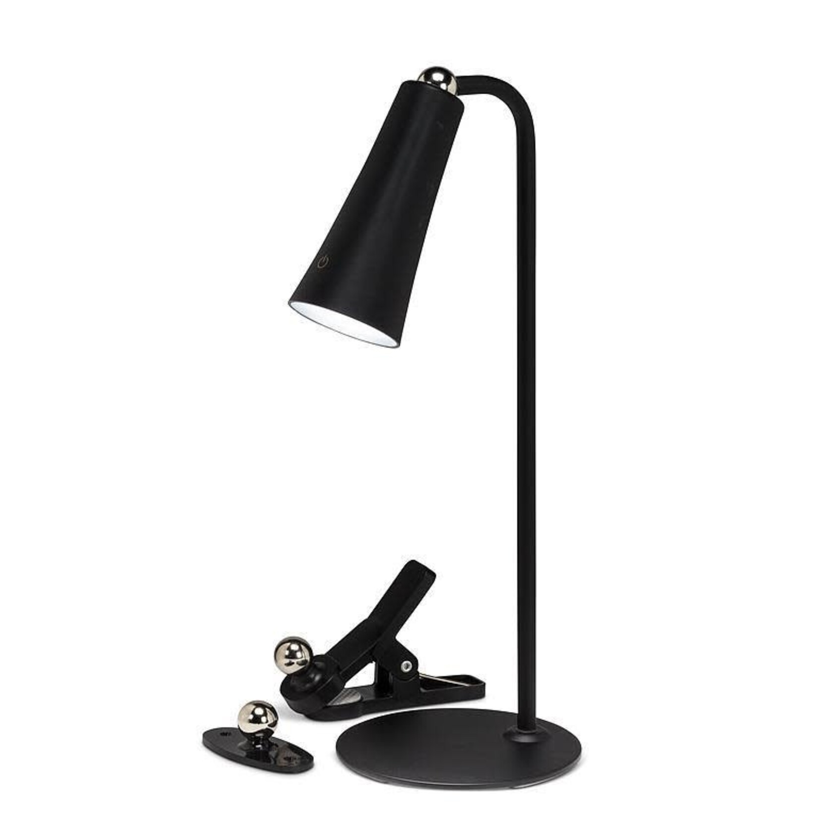4 Piece Matte Black Slim Cone LED Lamp with Magnet 4.5"