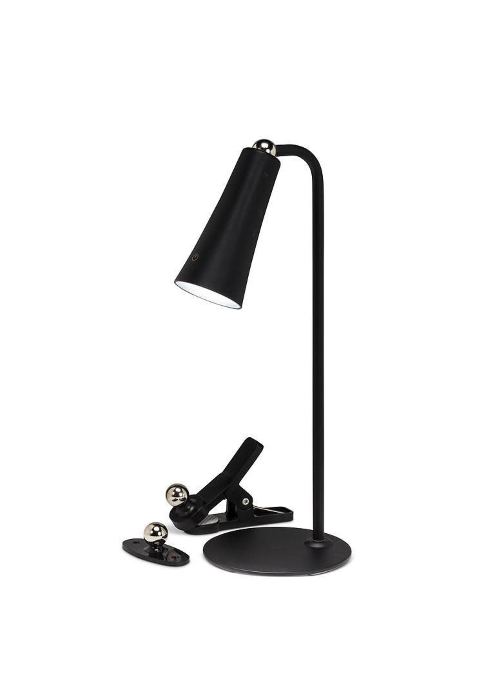 4 Piece Matte Black Slim Cone LED Lamp with Magnet 4.5"