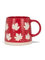 Wide Base Mug with Maple Leaves