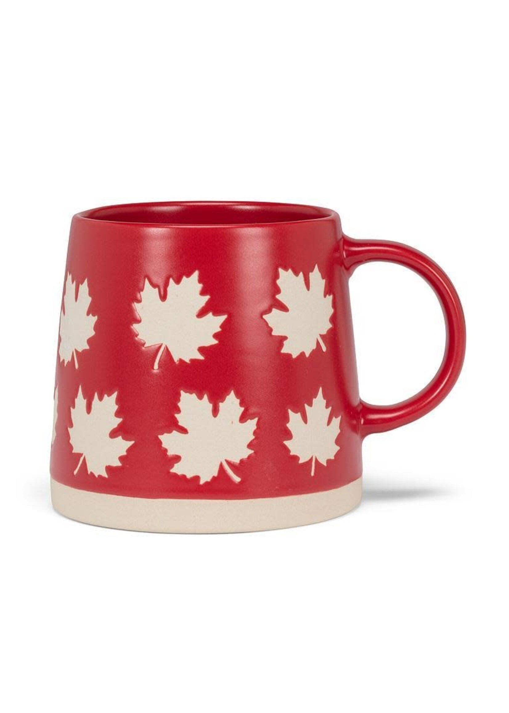 Wide Base Mug with Maple Leaves