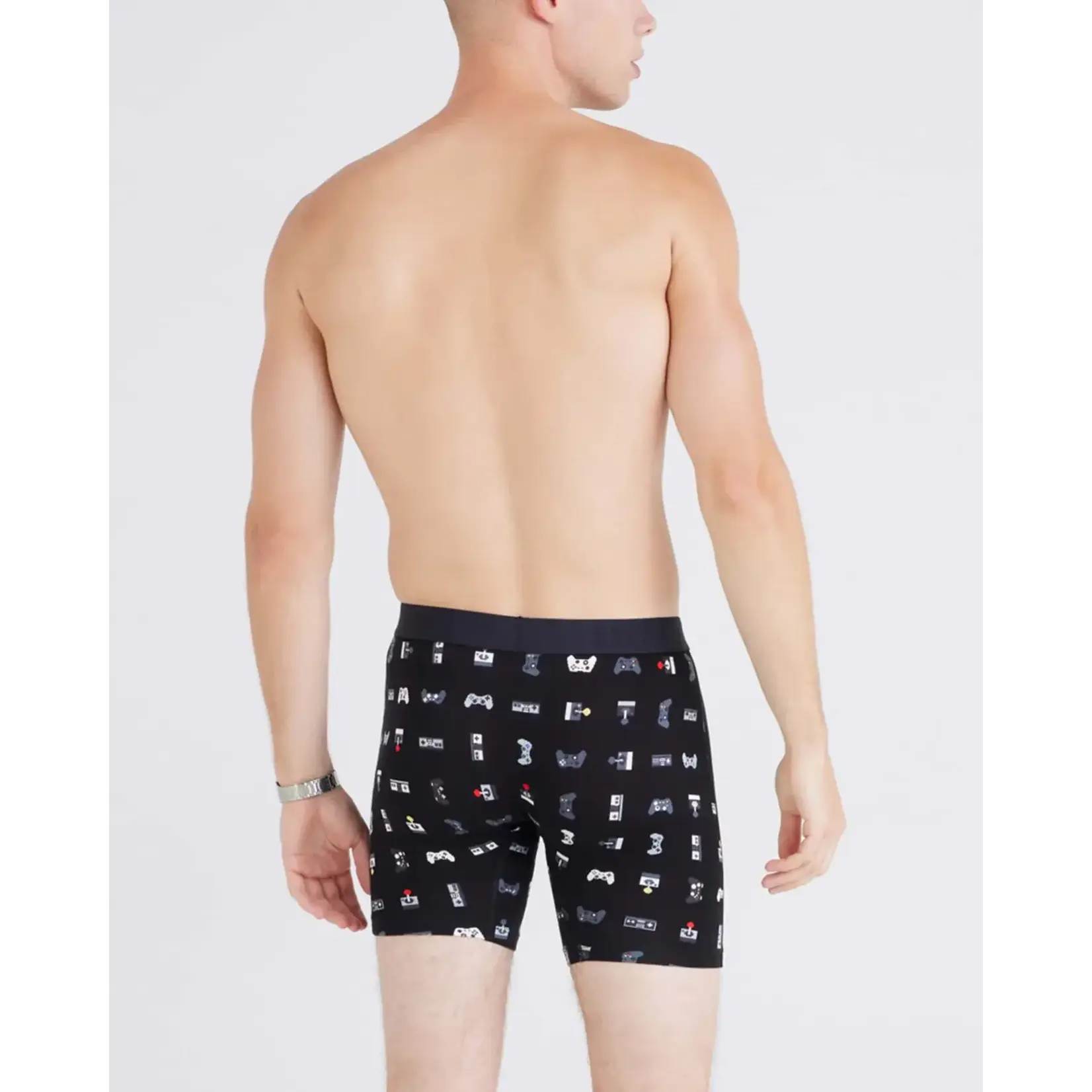 SAXX Underwear SXVX24F-GMR - Vibe XTRA Super Soft Boxer Brief with Fly (Gamer/Black)