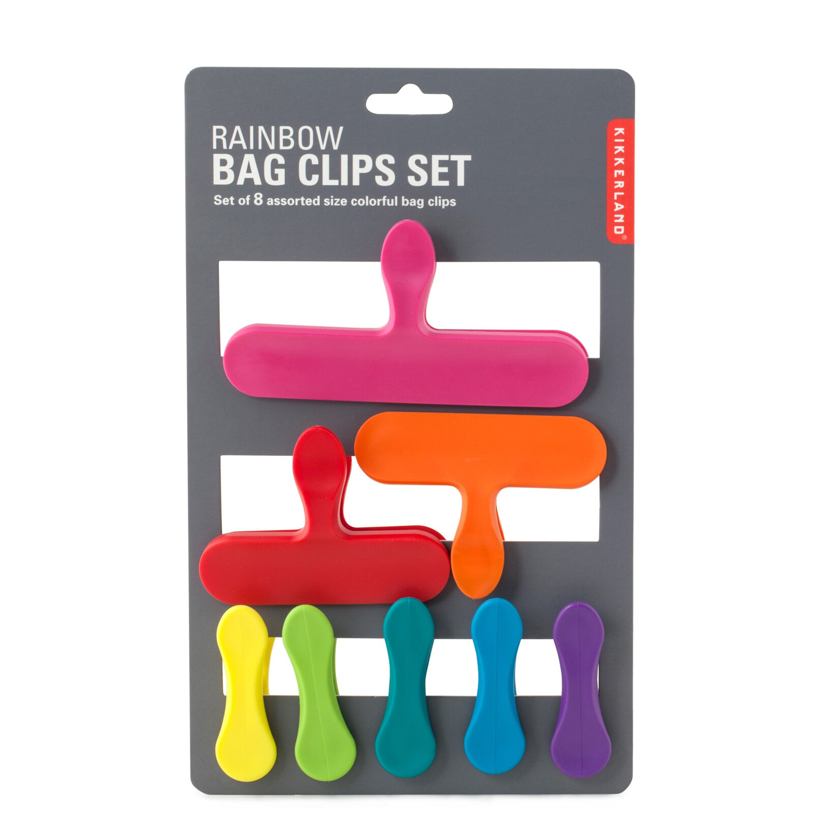 Kikkerland Rainbow Bag Clips (Assorted Sizes)