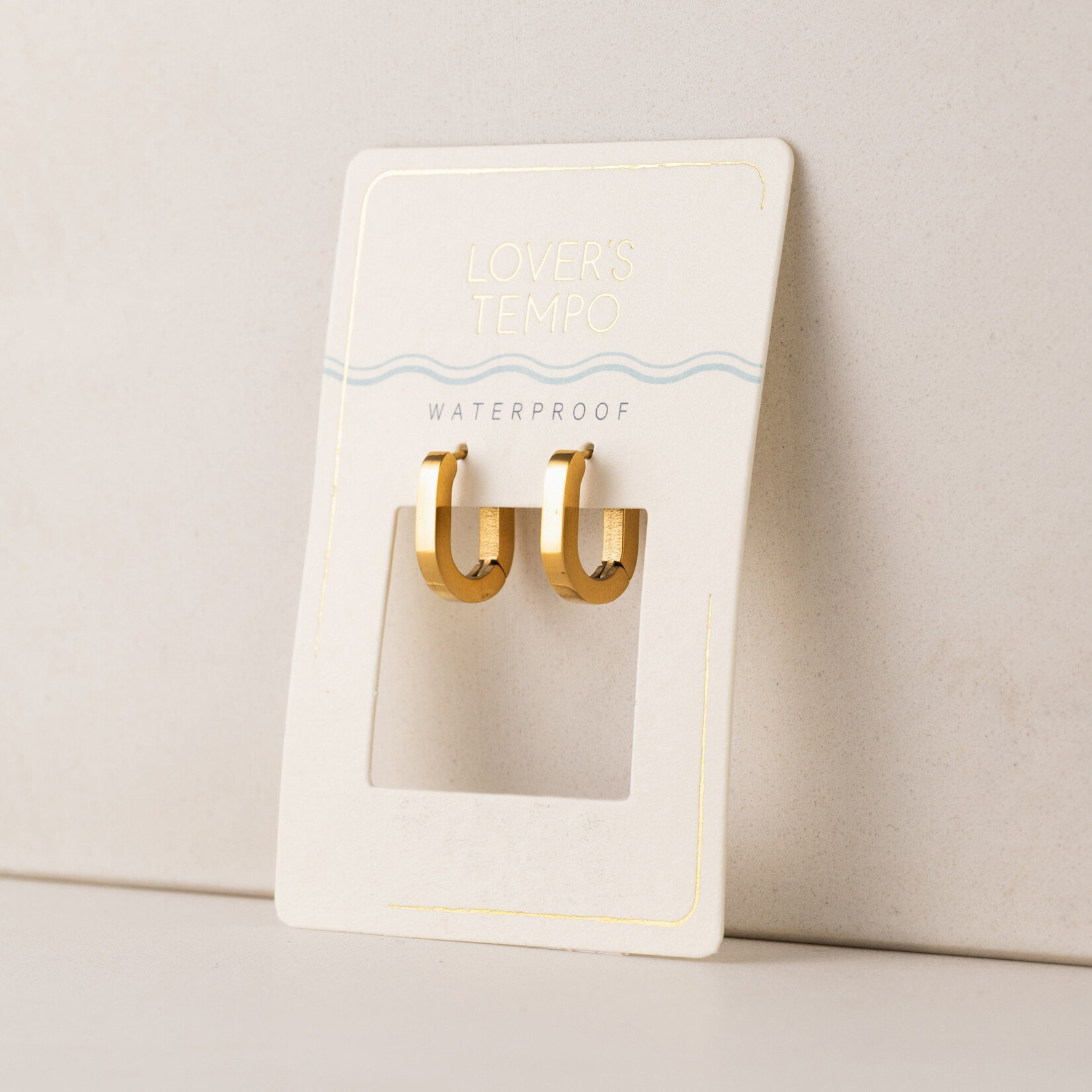 Lover's Tempo Maya Paperclip Hoops - Stainless Steel, 18K Gold PVD, Waterproof