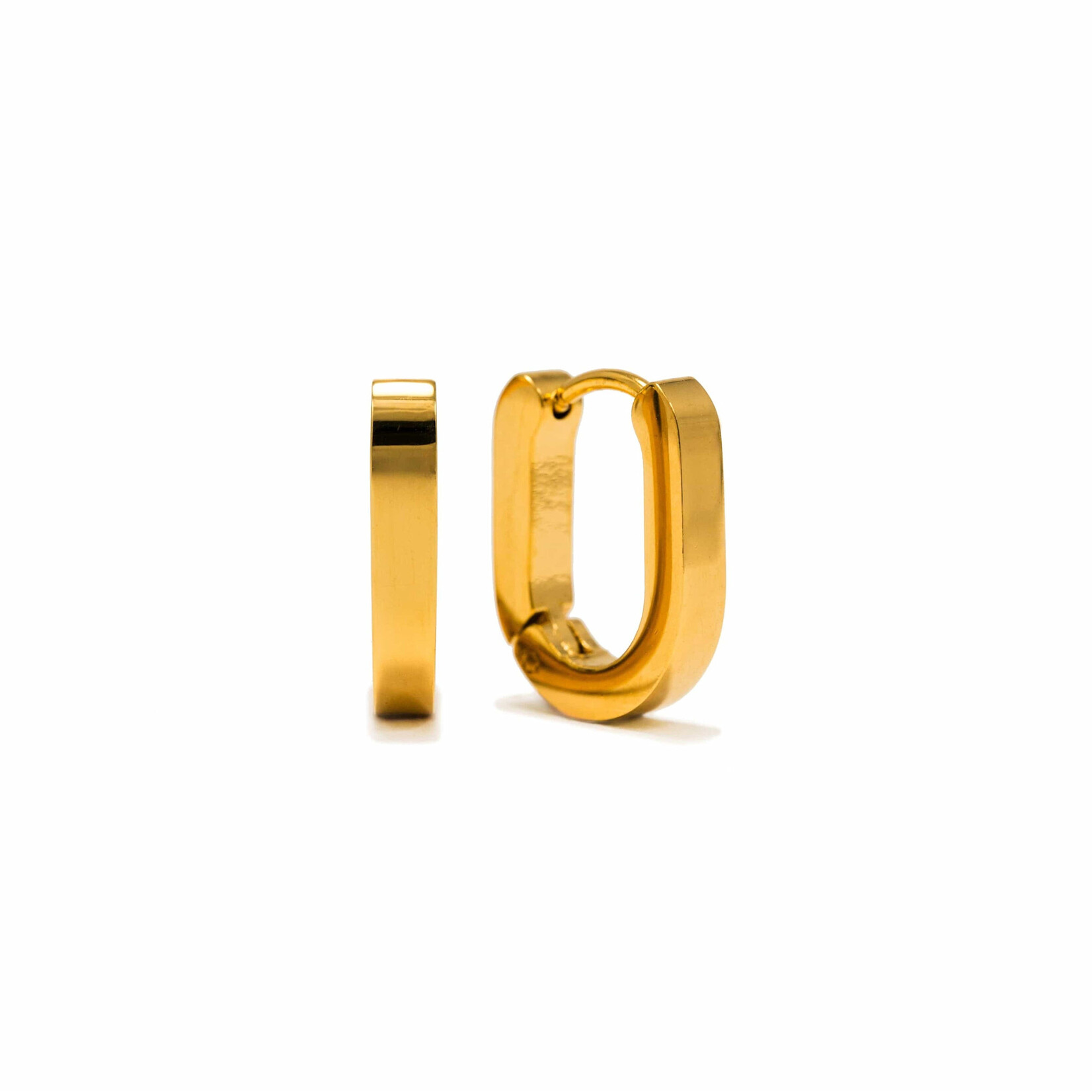 Lover's Tempo Maya Paperclip Hoops - Stainless Steel, 18K Gold PVD, Waterproof