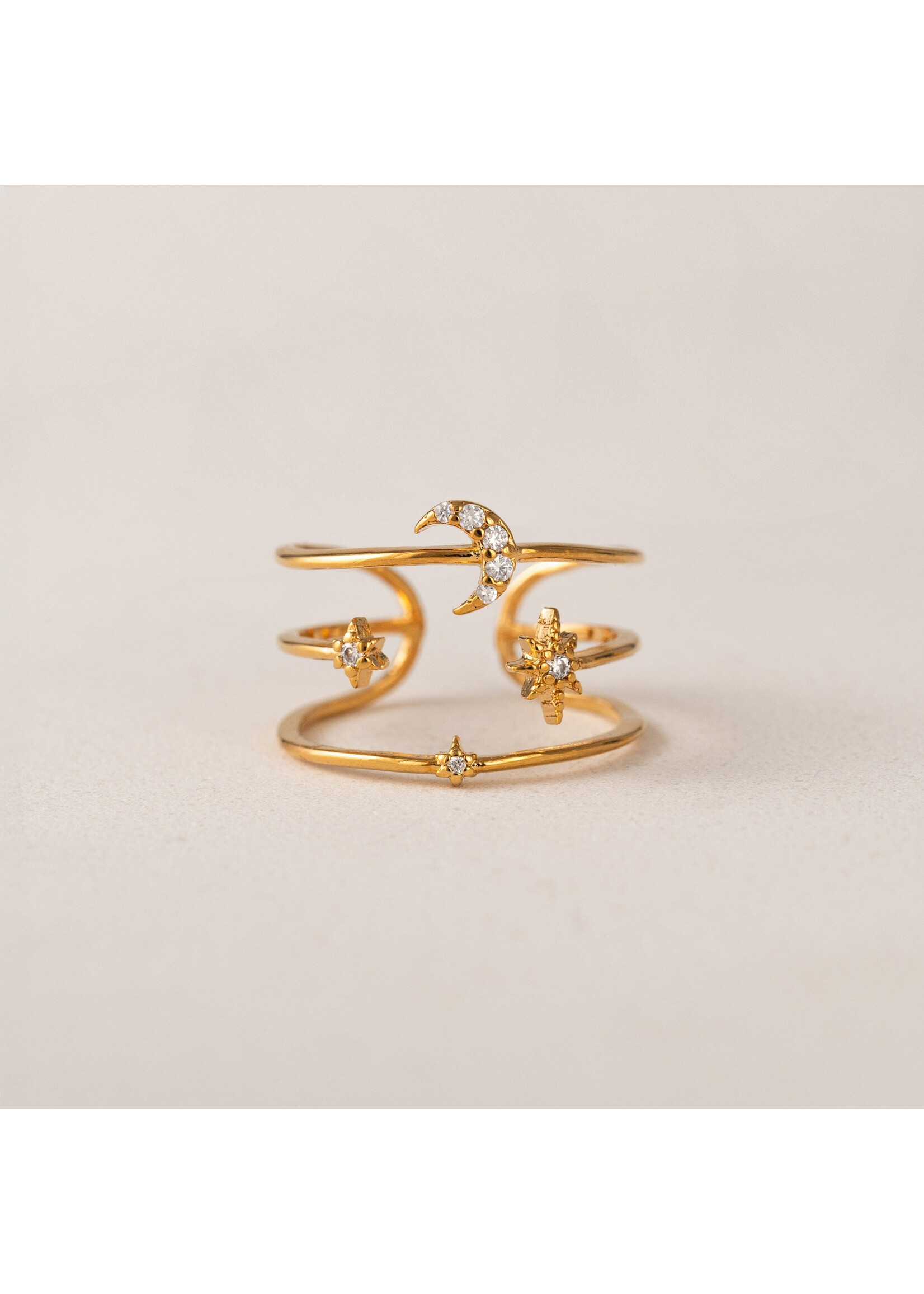 Lover's Tempo Moon Triple Band Fortuna Ring