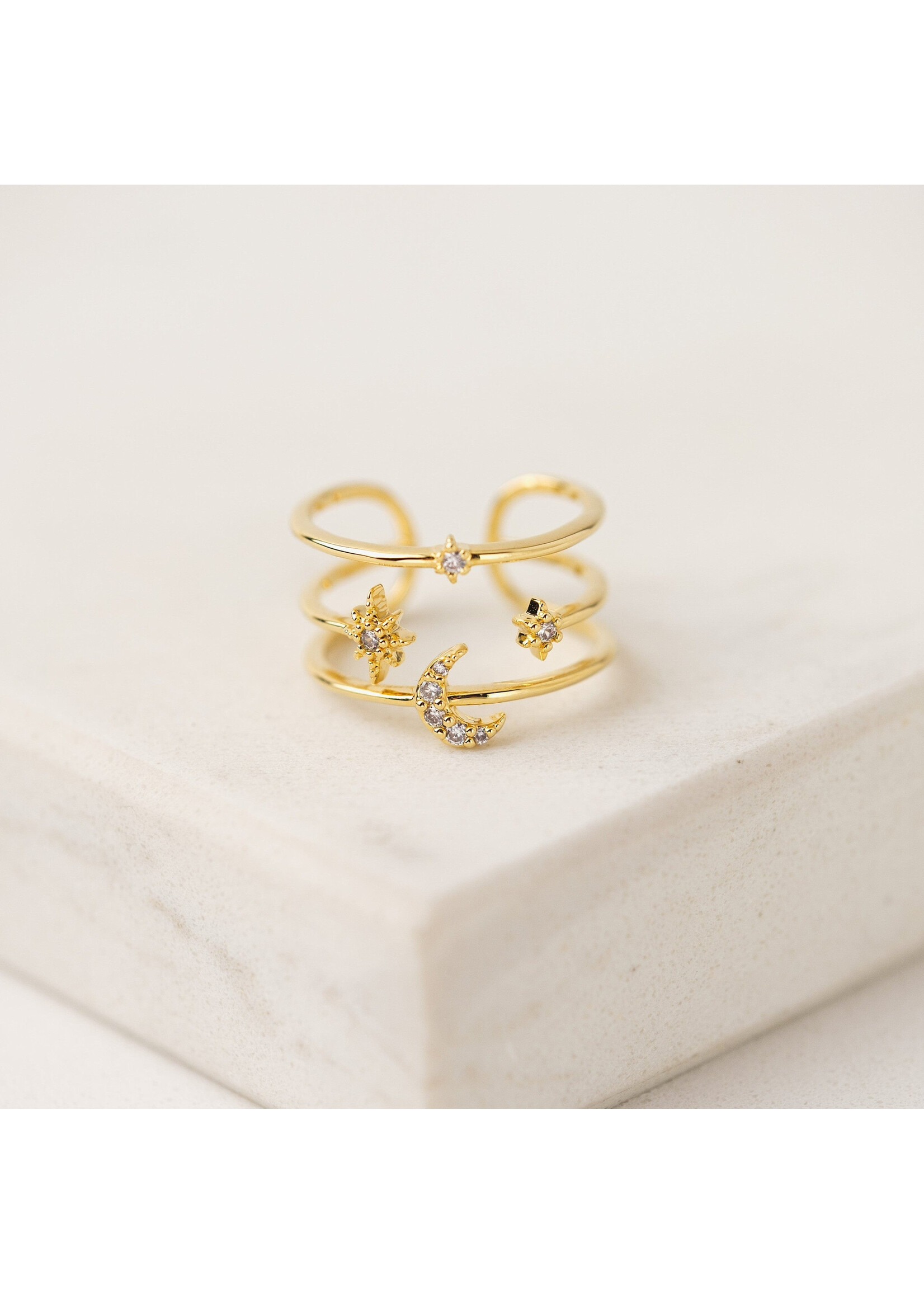 Lover's Tempo Moon Triple Band Fortuna Ring