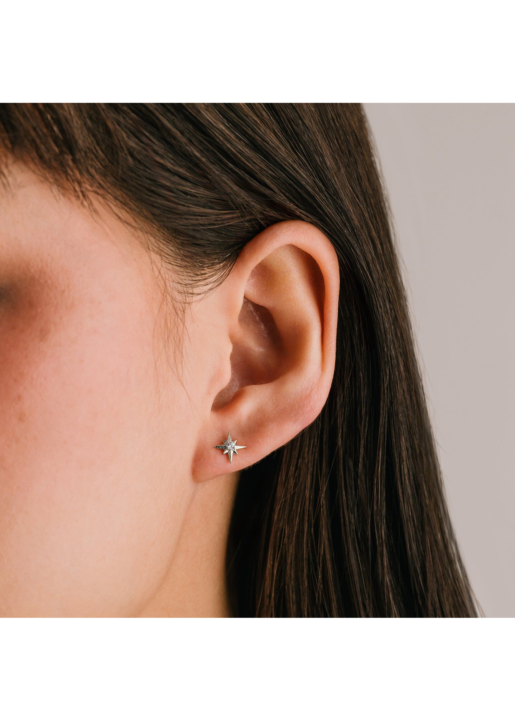 Lover's Tempo Lone Star Stud Earrings - 8mm, Sterling Silver Post