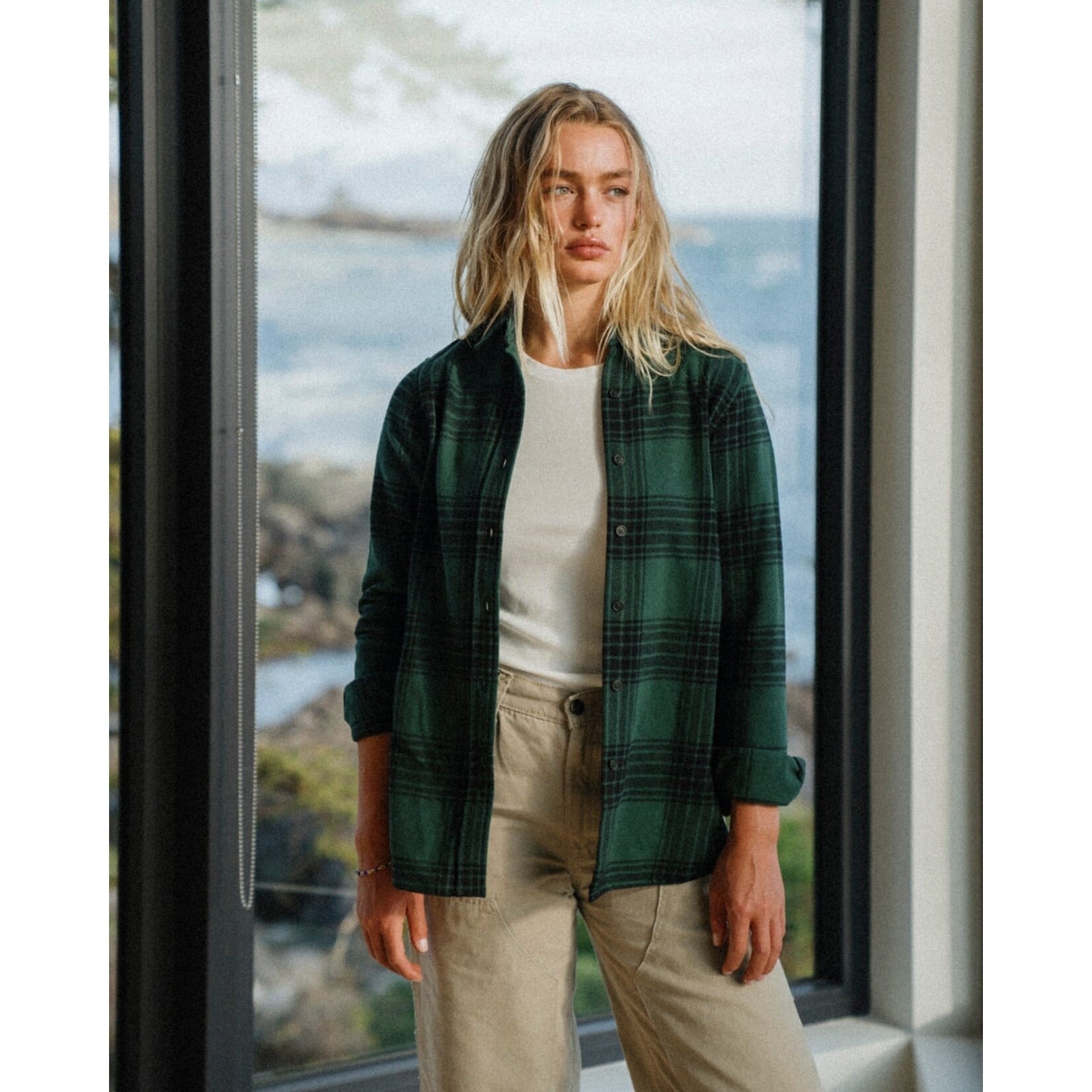 ANIÁN Women's Sunday Flannel Shirt - Forest