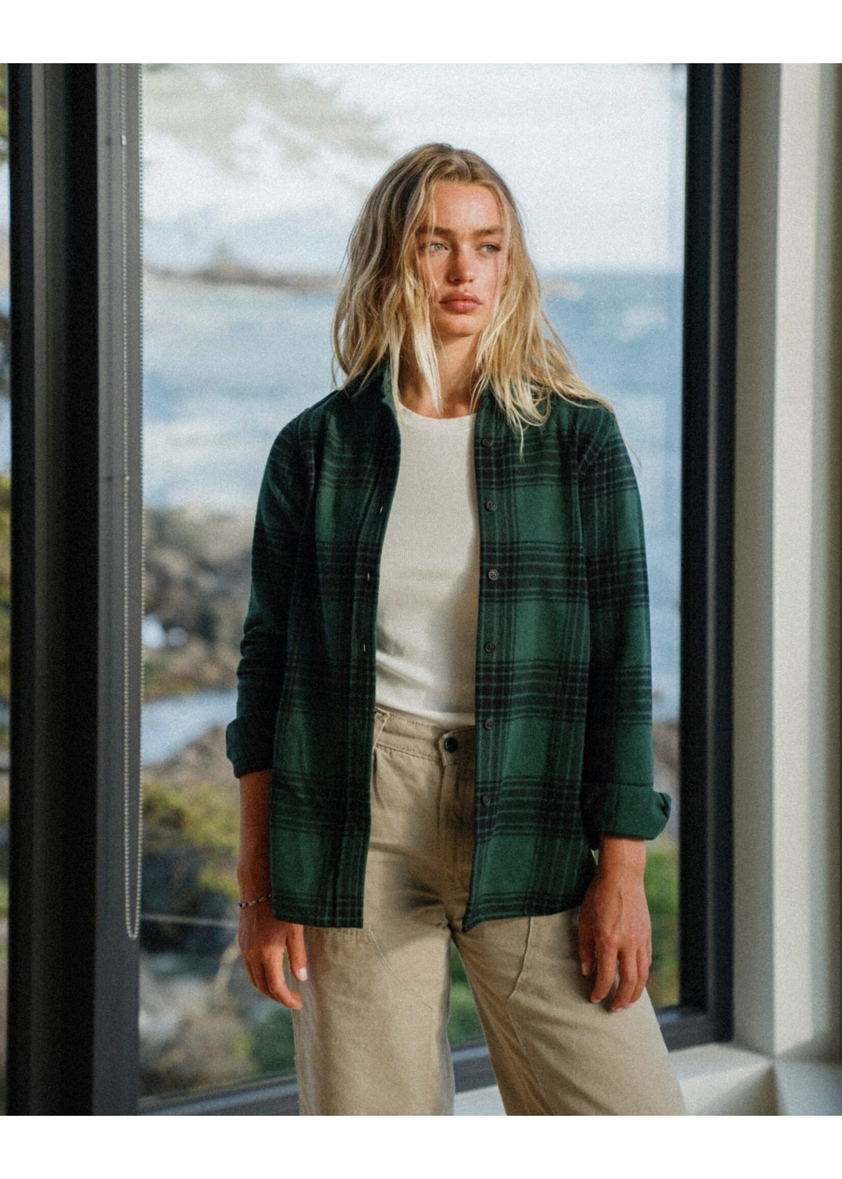 ANIÁN Women's Sunday Flannel Shirt - Forest