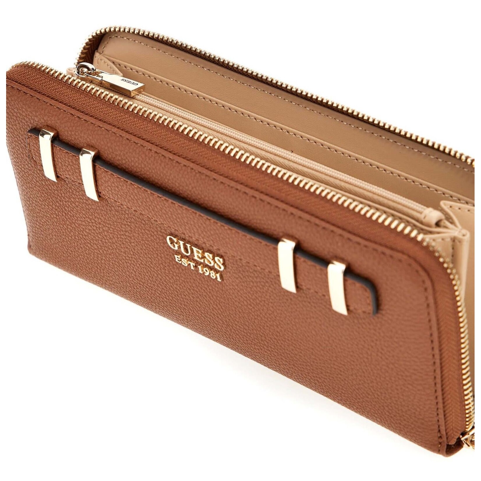 Guess Gregoria Large Zip Around Wallet - Cognac