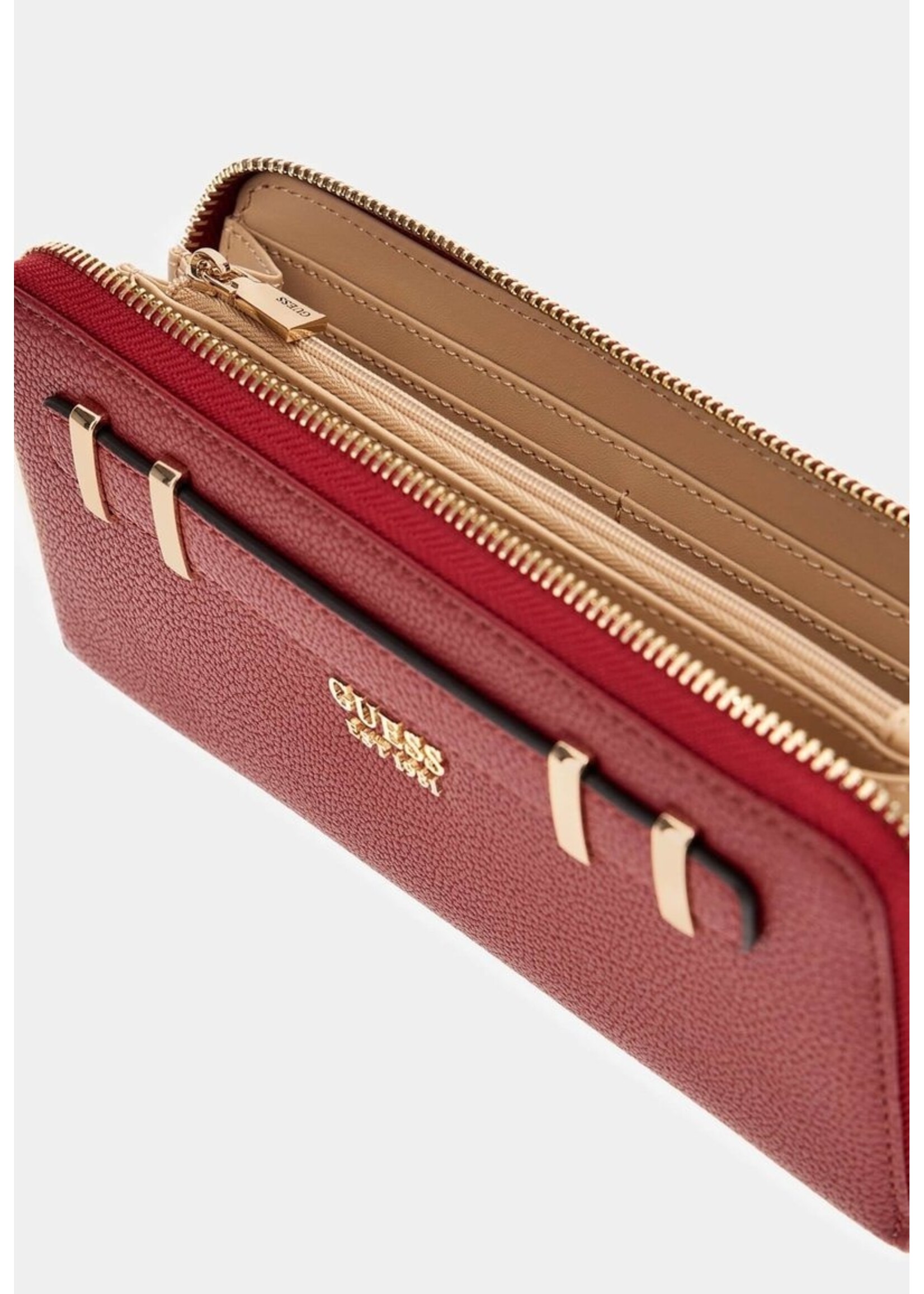 Guess Gregoria Large Zip Around Wallet - Red