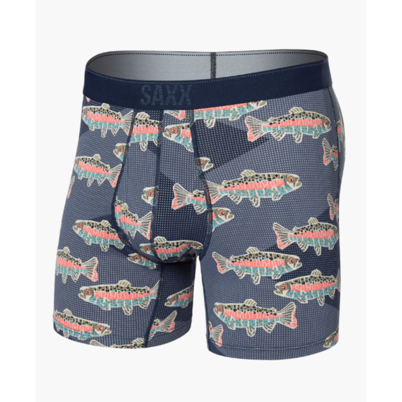 SAXX Underwear Quest Quick-Dry Mesh Boxer Brief with Fly - Mosaic Trout