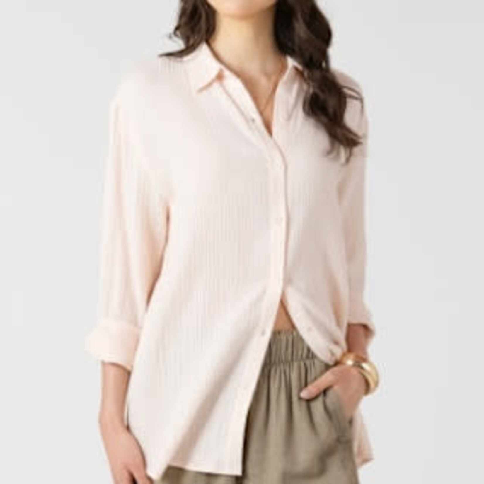 Dex Clothing 2723743 Textured Button Front Blouse