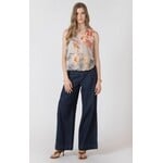 Black Tape Flowy Button Front Blouse