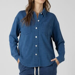 Dex Clothing Washed Denim Knit Shirt/Jacket