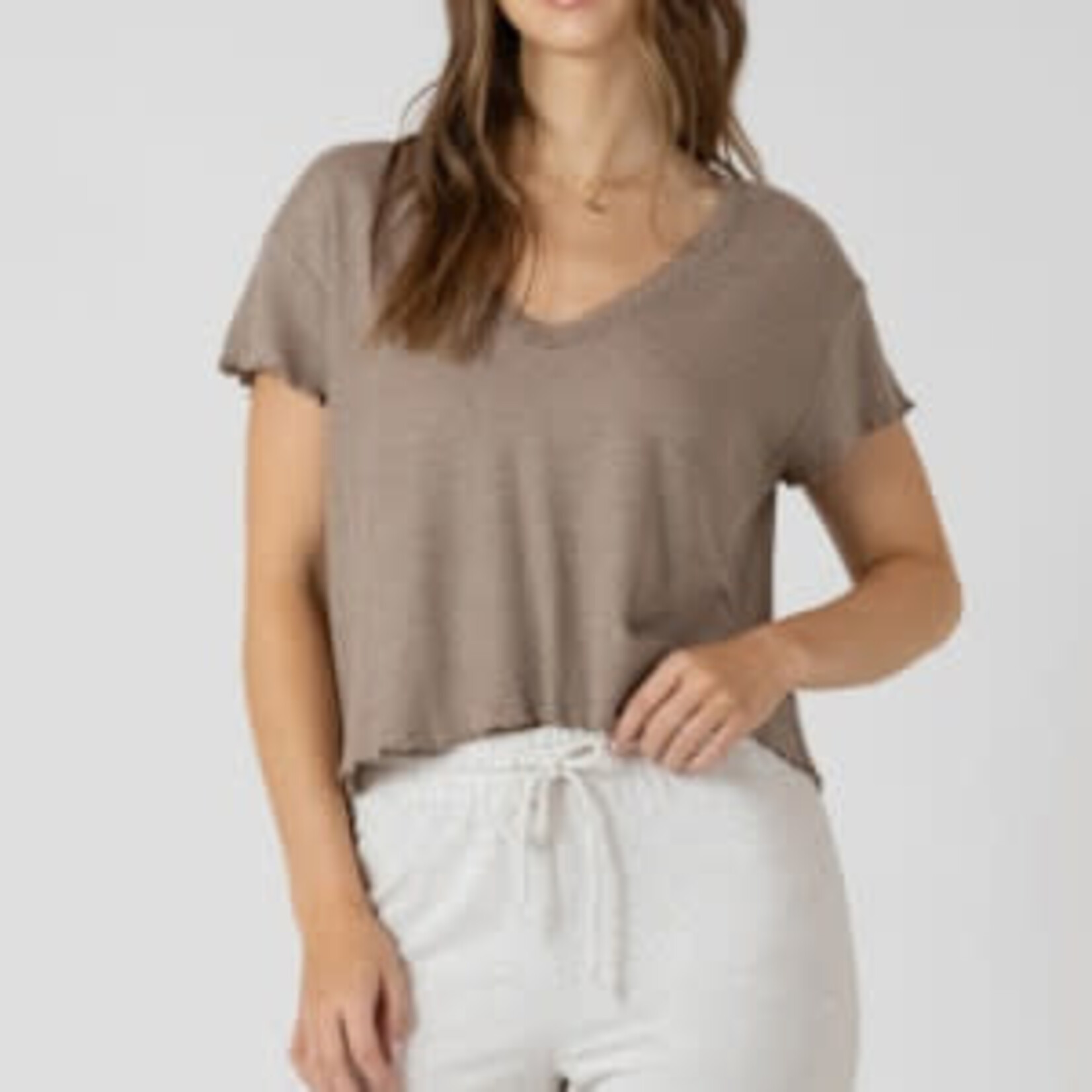 Dex Clothing 2724009 Lace Trim Waffle Top