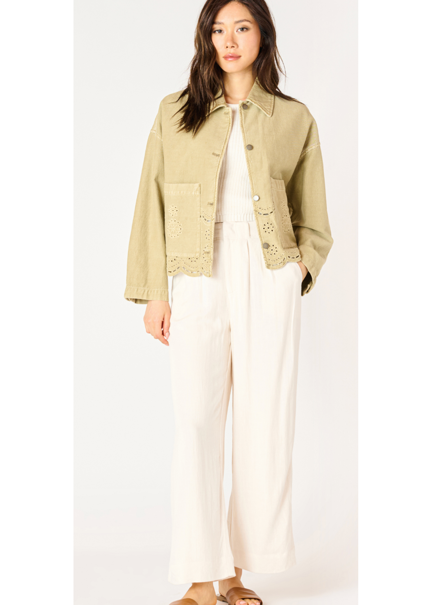 Dex Clothing EYELET DETAIL DENIM JACKET