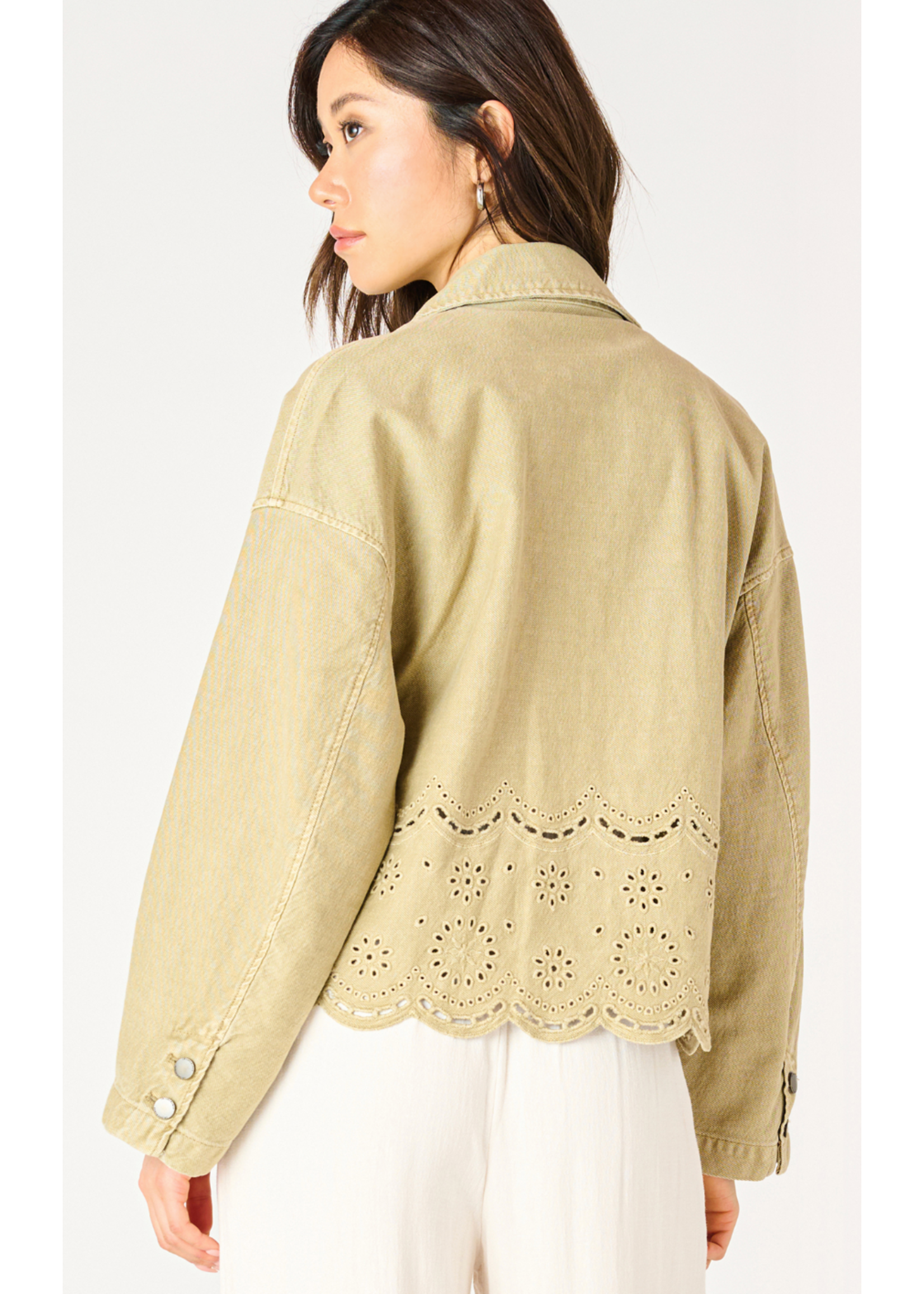 Dex Clothing EYELET DETAIL DENIM JACKET