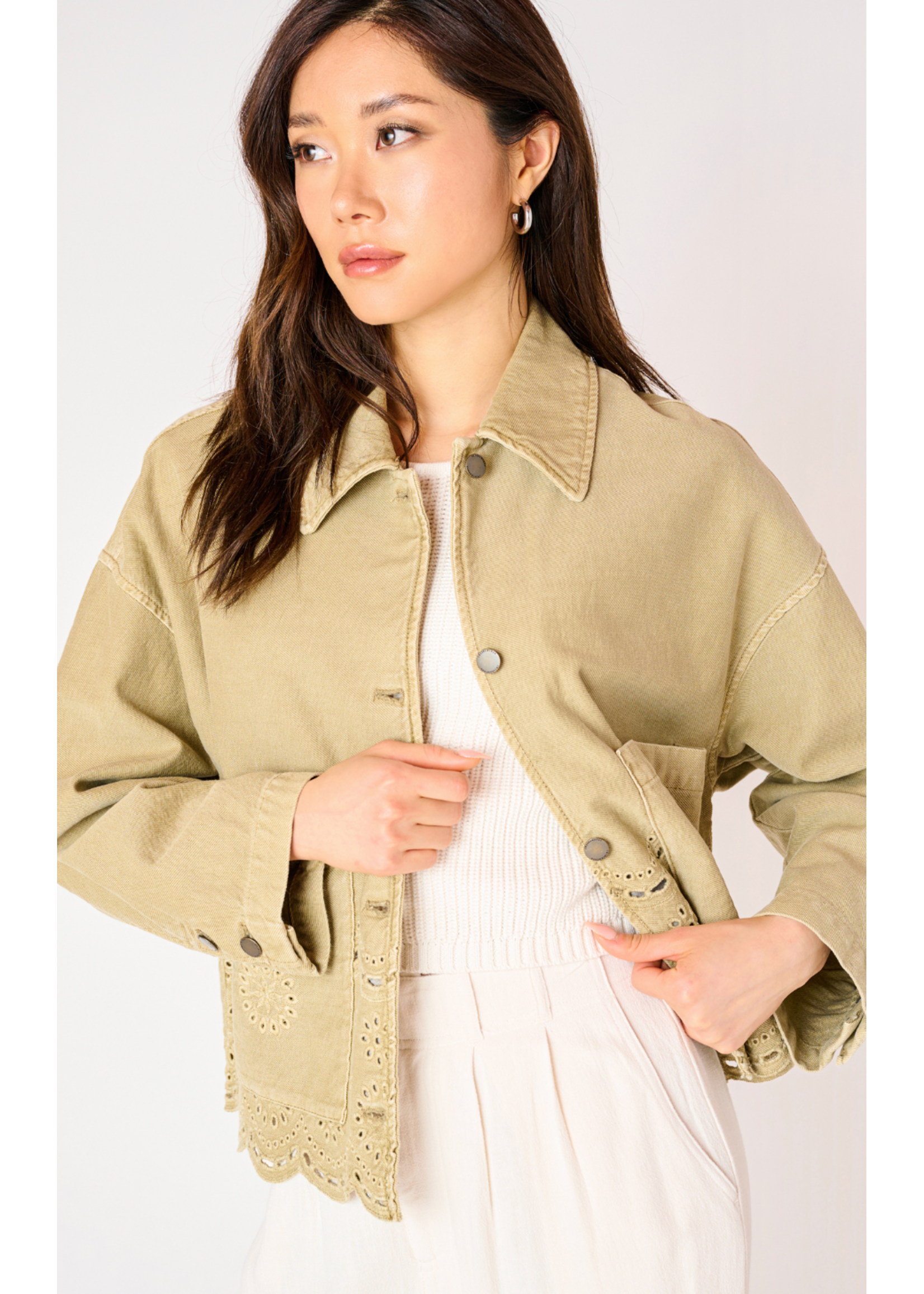 Dex Clothing EYELET DETAIL DENIM JACKET