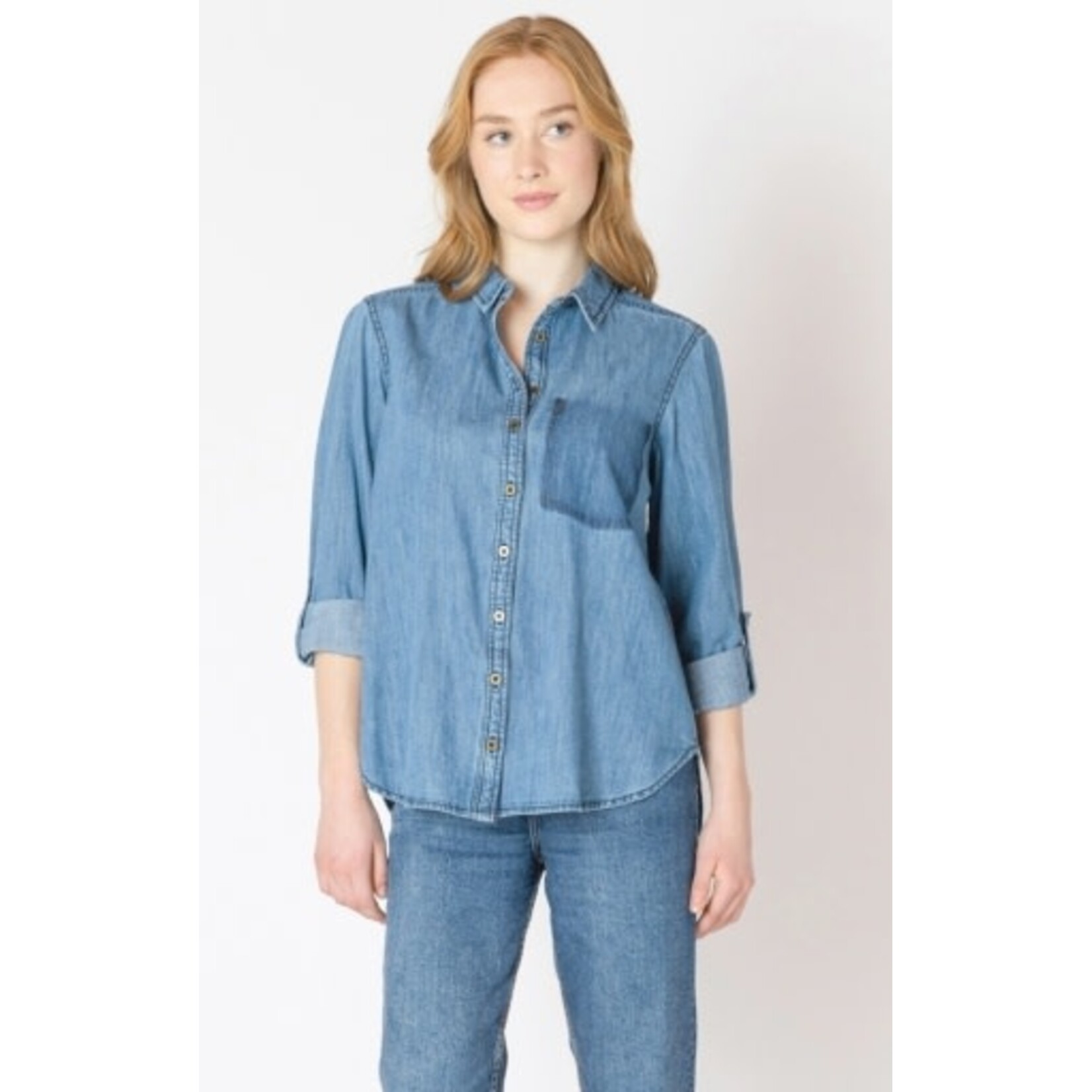 Dex Clothing Washed Pocket Denim Shirt
