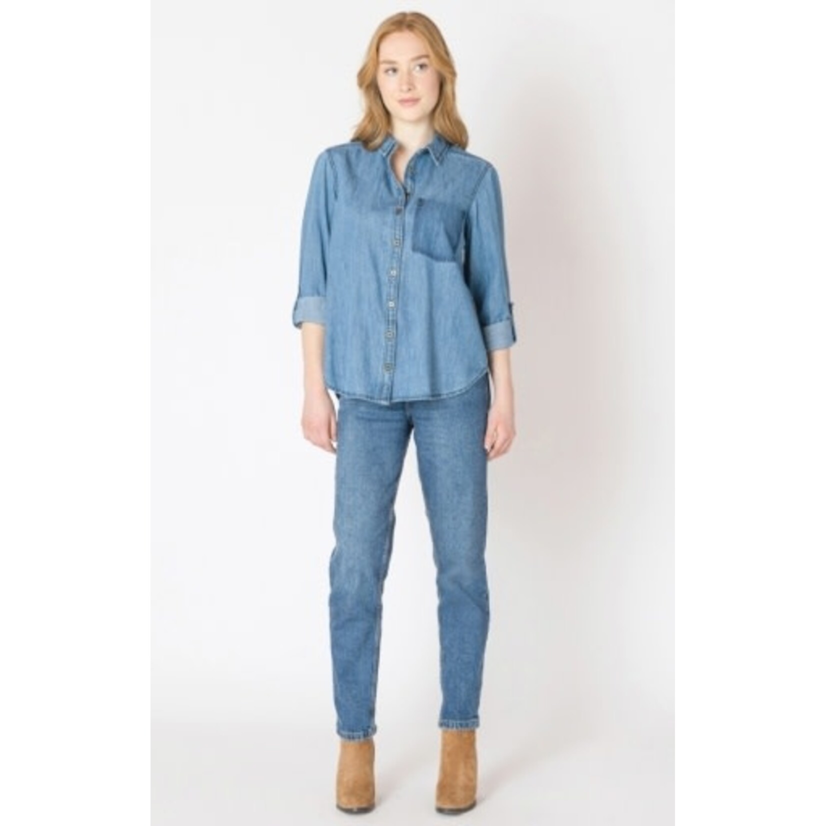 Dex Clothing Washed Pocket Denim Shirt
