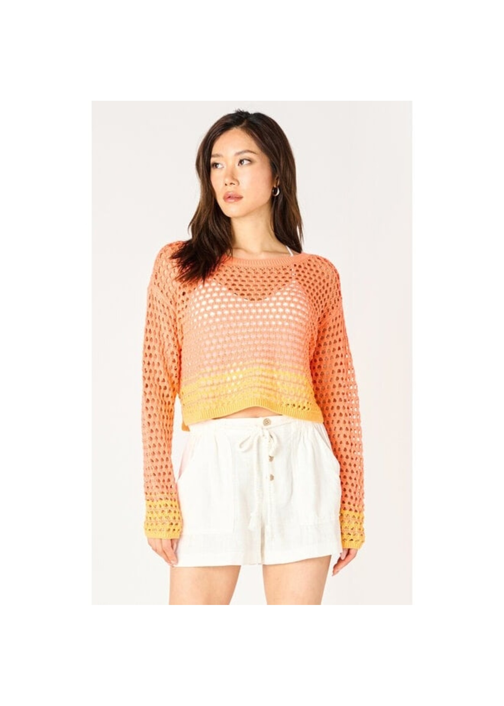 Dex Clothing 2527021 Long Sleeve Crochet Sweater