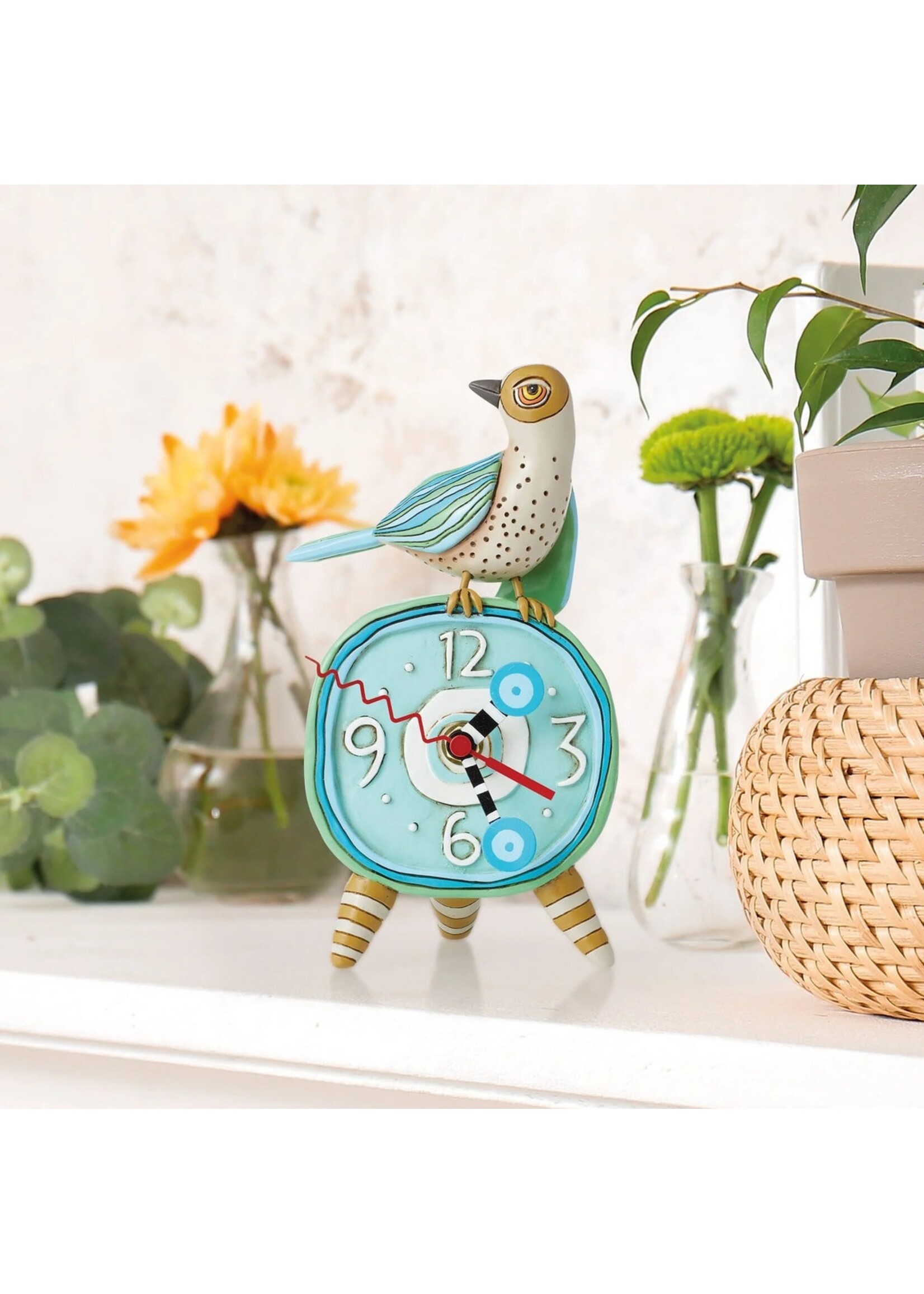 Perched Bird Desk Clock by Allen Designs