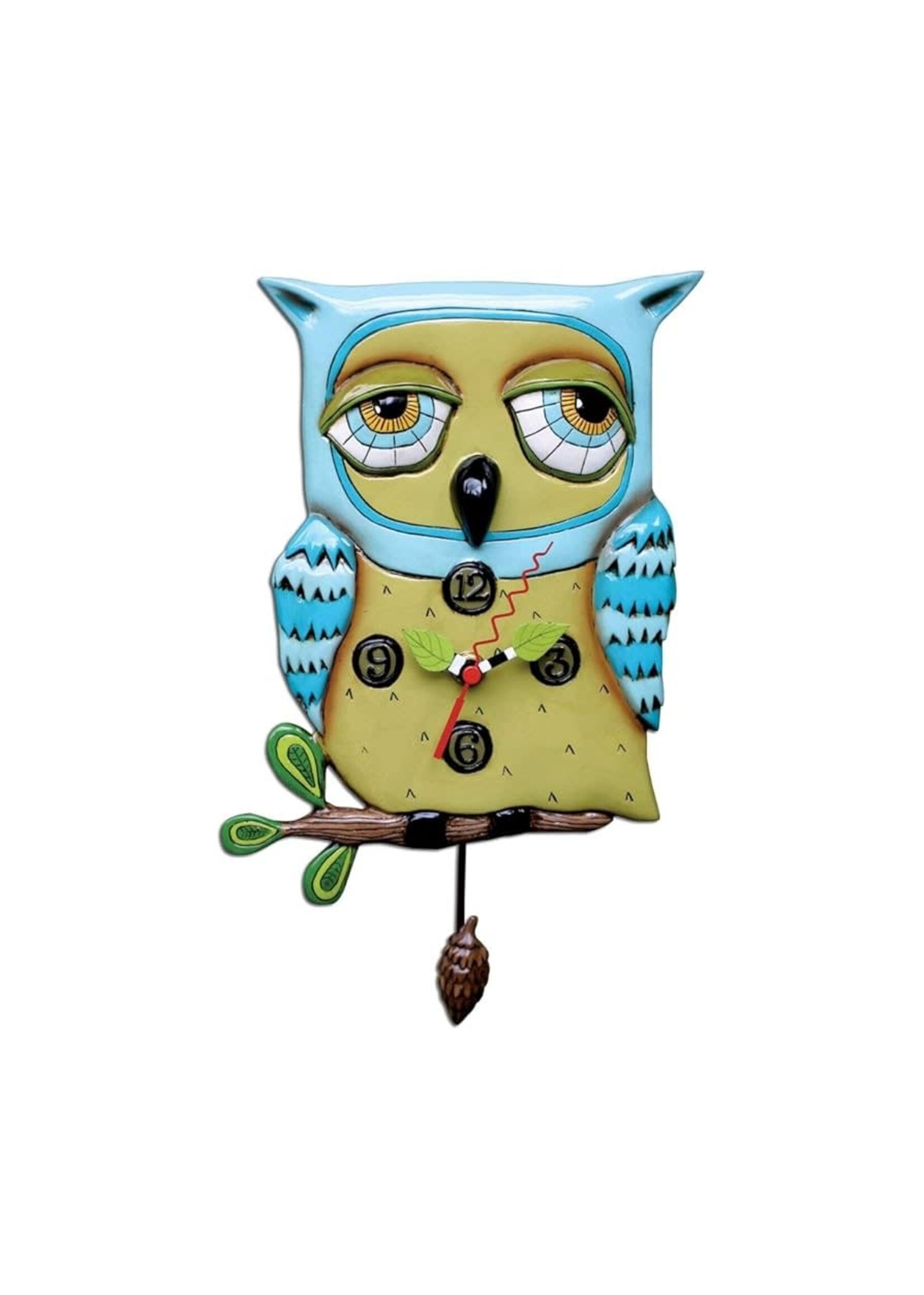 Blue Owl Wall Clock by Allen Designs