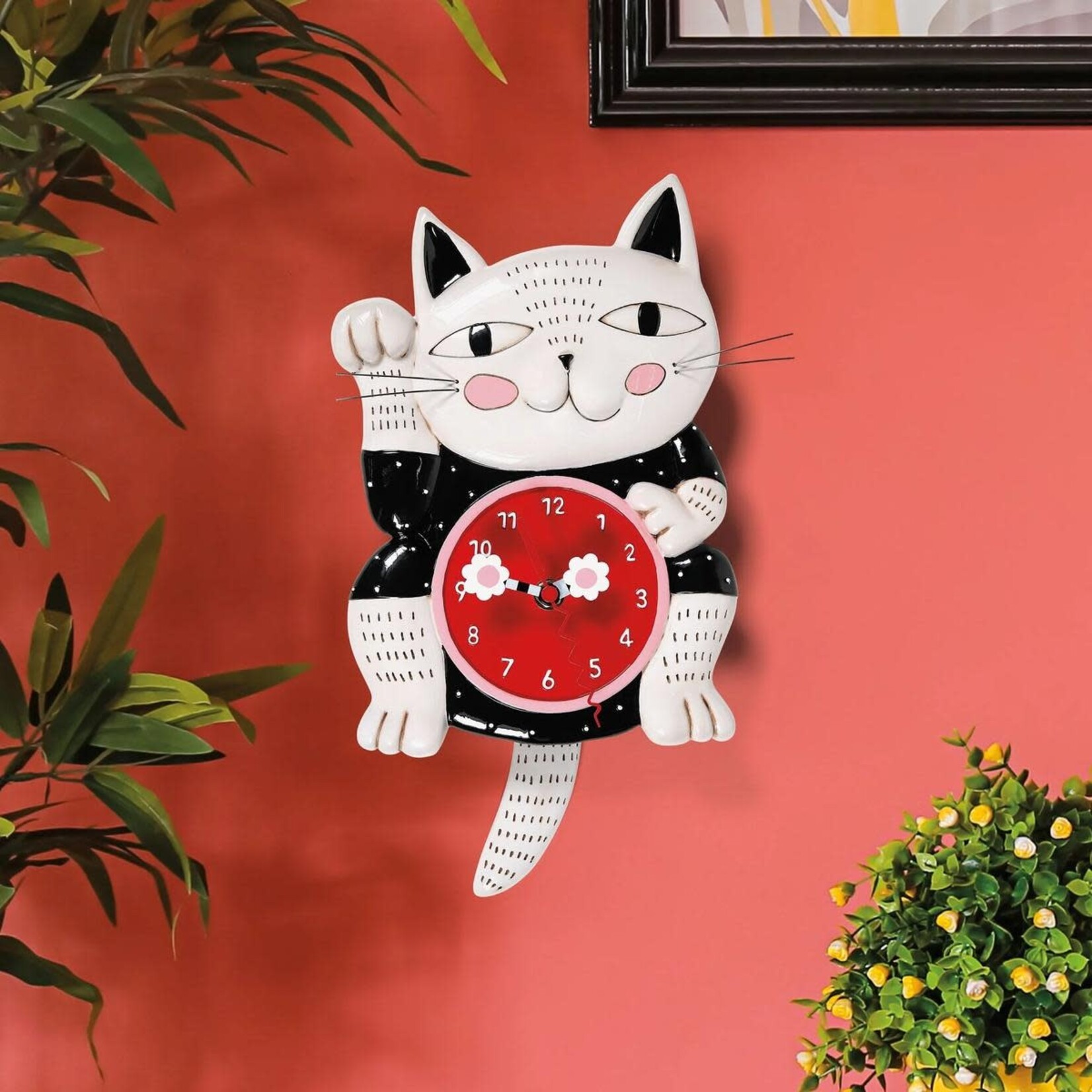 Enesco Canada Lucky Cat Wall Clock by Allen Designs