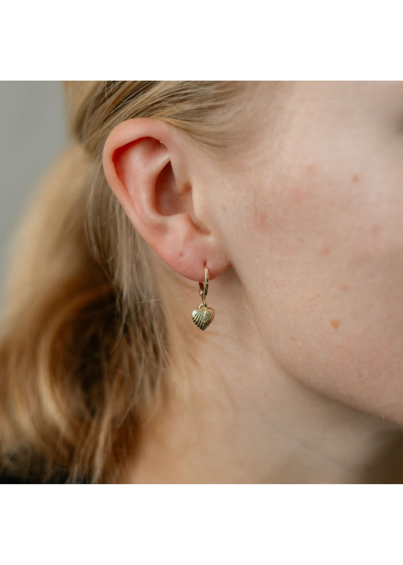 Glee Coastal Love Hoop Earrings - Gold - Hypoallergenic, Antitarnish