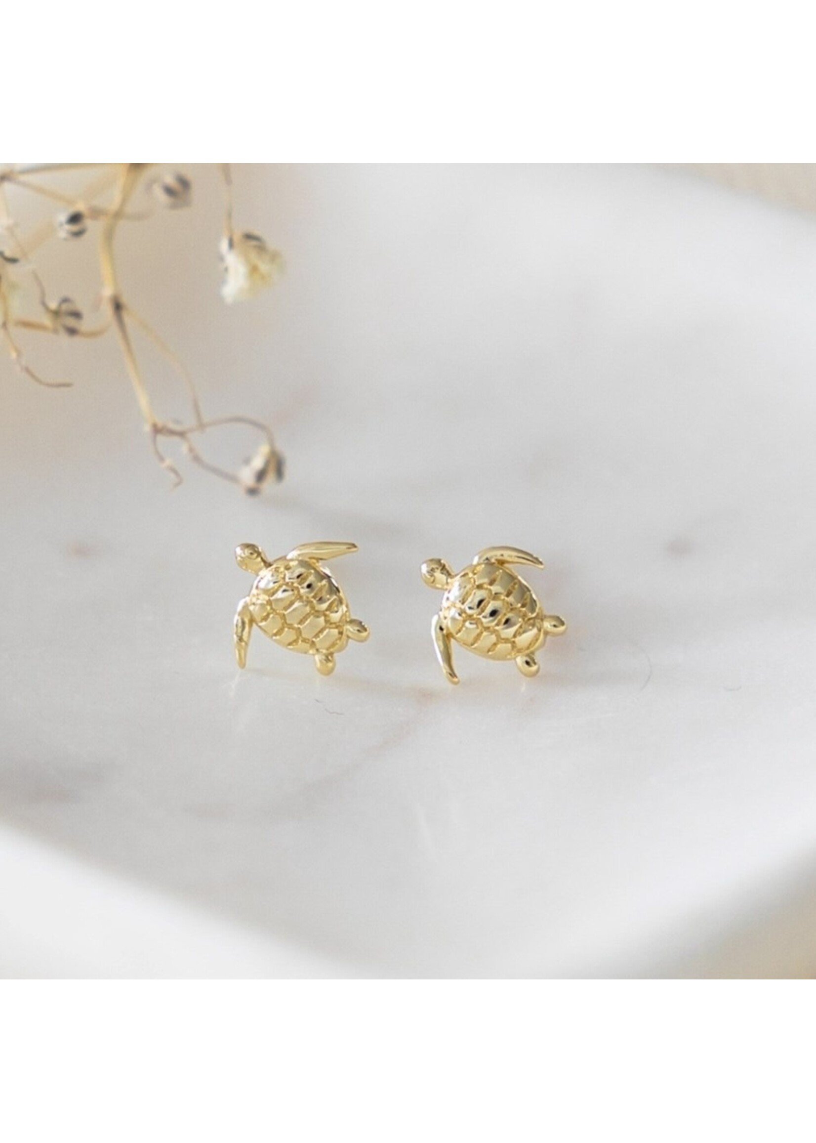 Glee Turtlette Stud Earrings - Hypoallergenic, Anti-tarnish