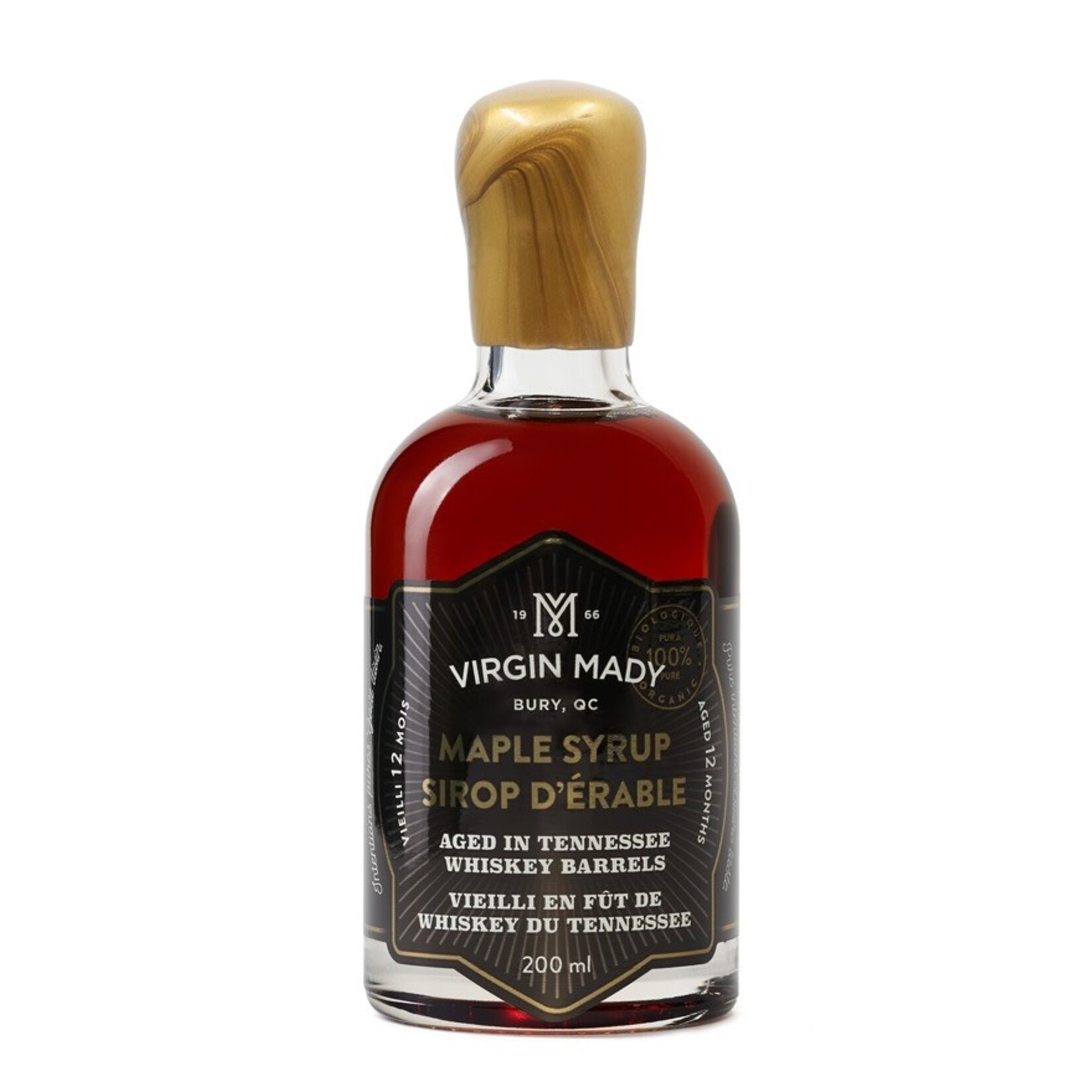 Virgin Mady Organic 12-Month Wiskey Barrel-Aged Maple Syrup 200 mL