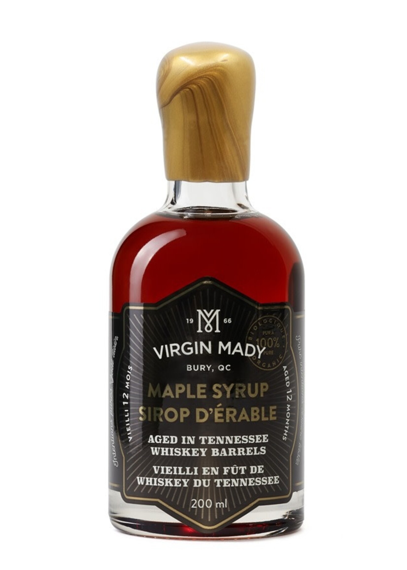 Virgin Mady Organic 12-Month Wiskey Barrel-Aged Maple Syrup 200 mL