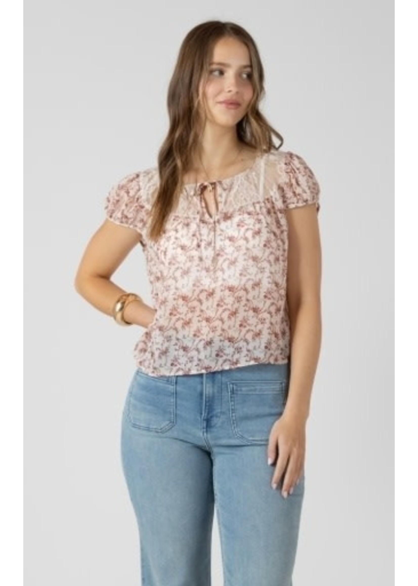 Dex Clothing 2723500 D Lace Detail Tie Front Top