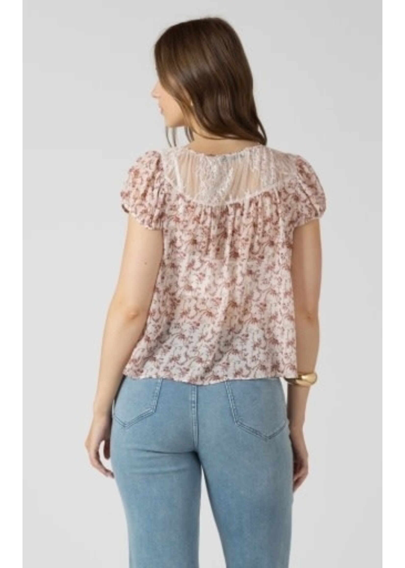 Dex Clothing 2723500 D Lace Detail Tie Front Top